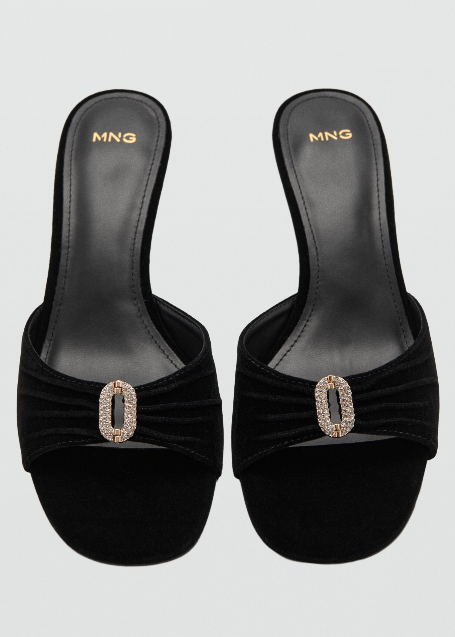 Velvet sandals with jewel embellishment - Details of the article 2