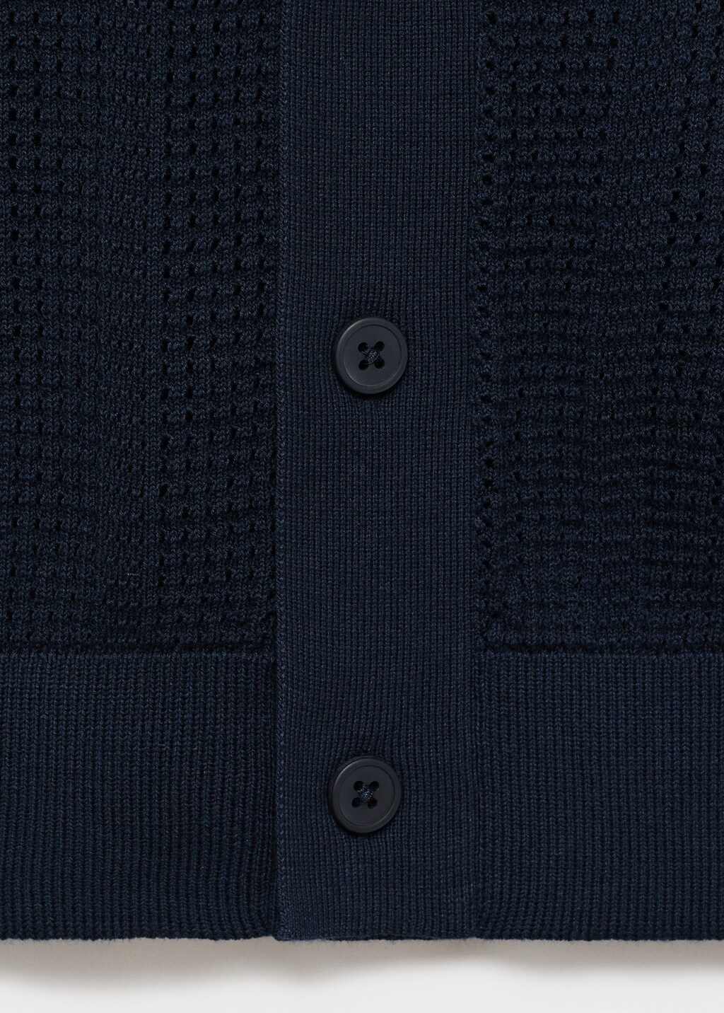 Striped knitted shirt with lace pattern