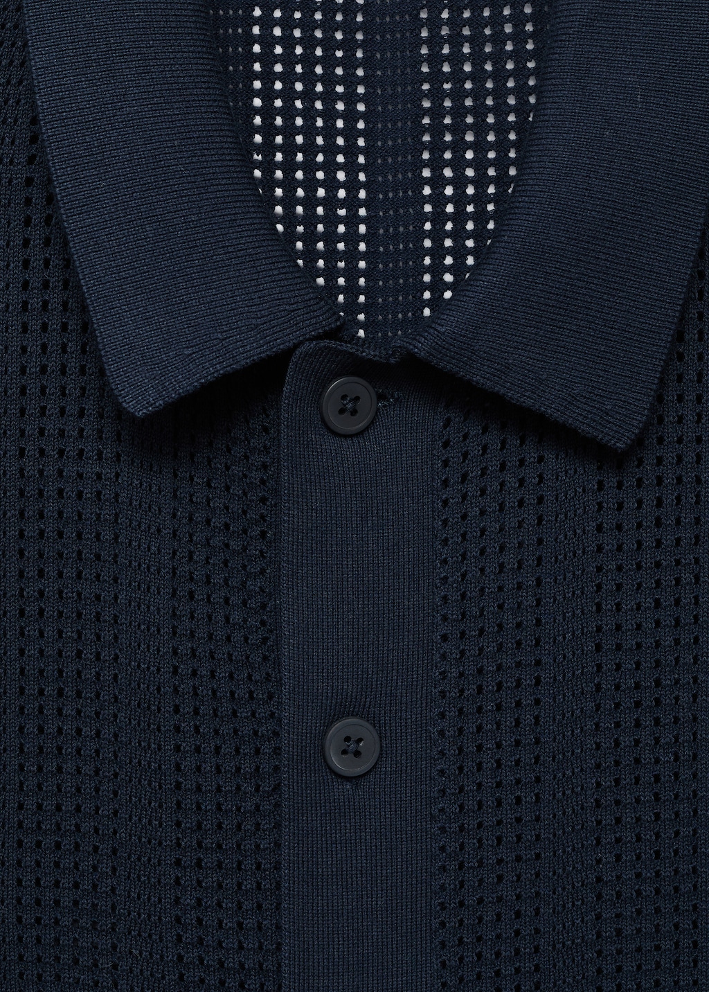 Striped knitted shirt with lace pattern