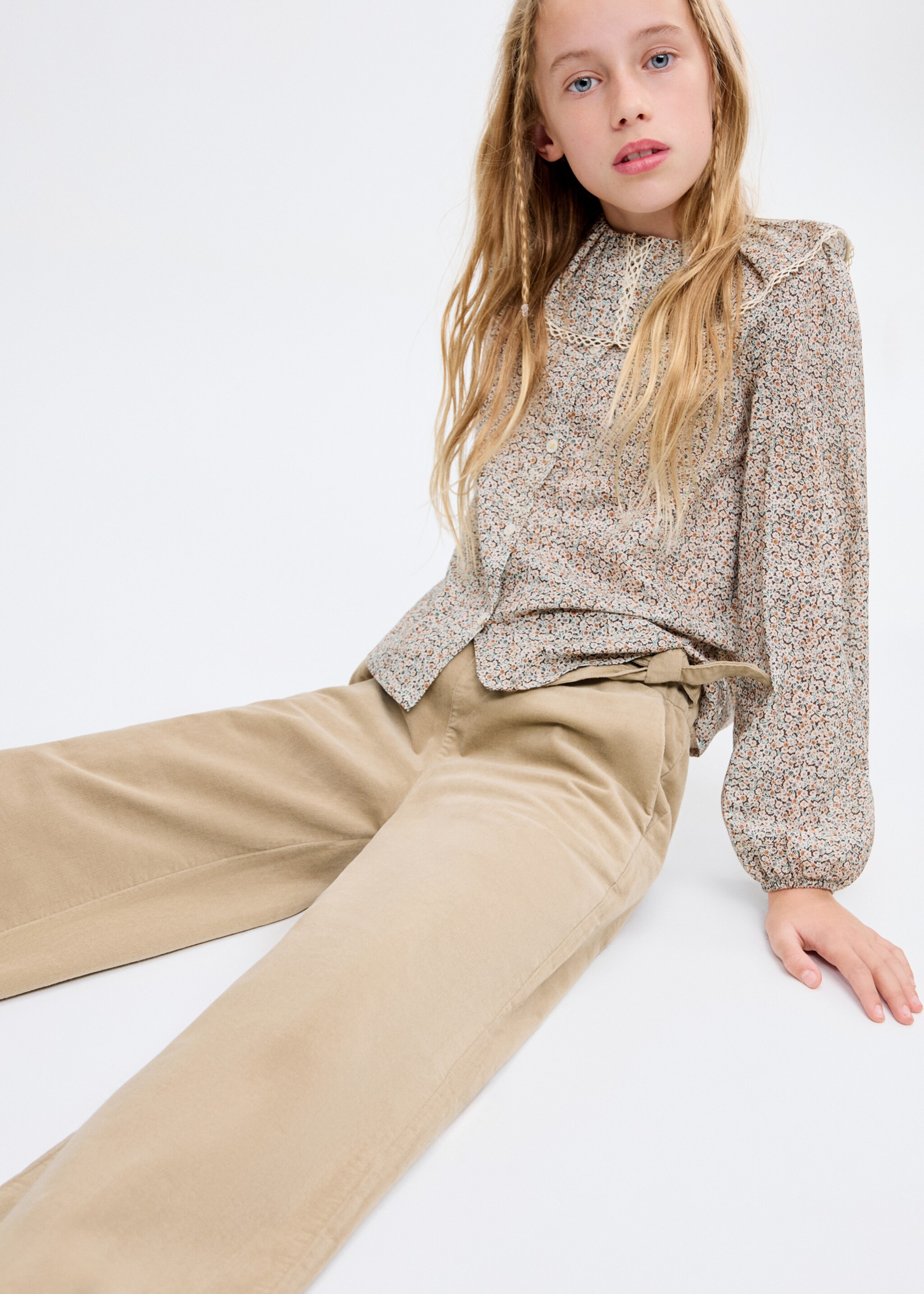 Cotton culotte trousers - Details of the article 1, Medium Brown. Ref: 17087765-00.