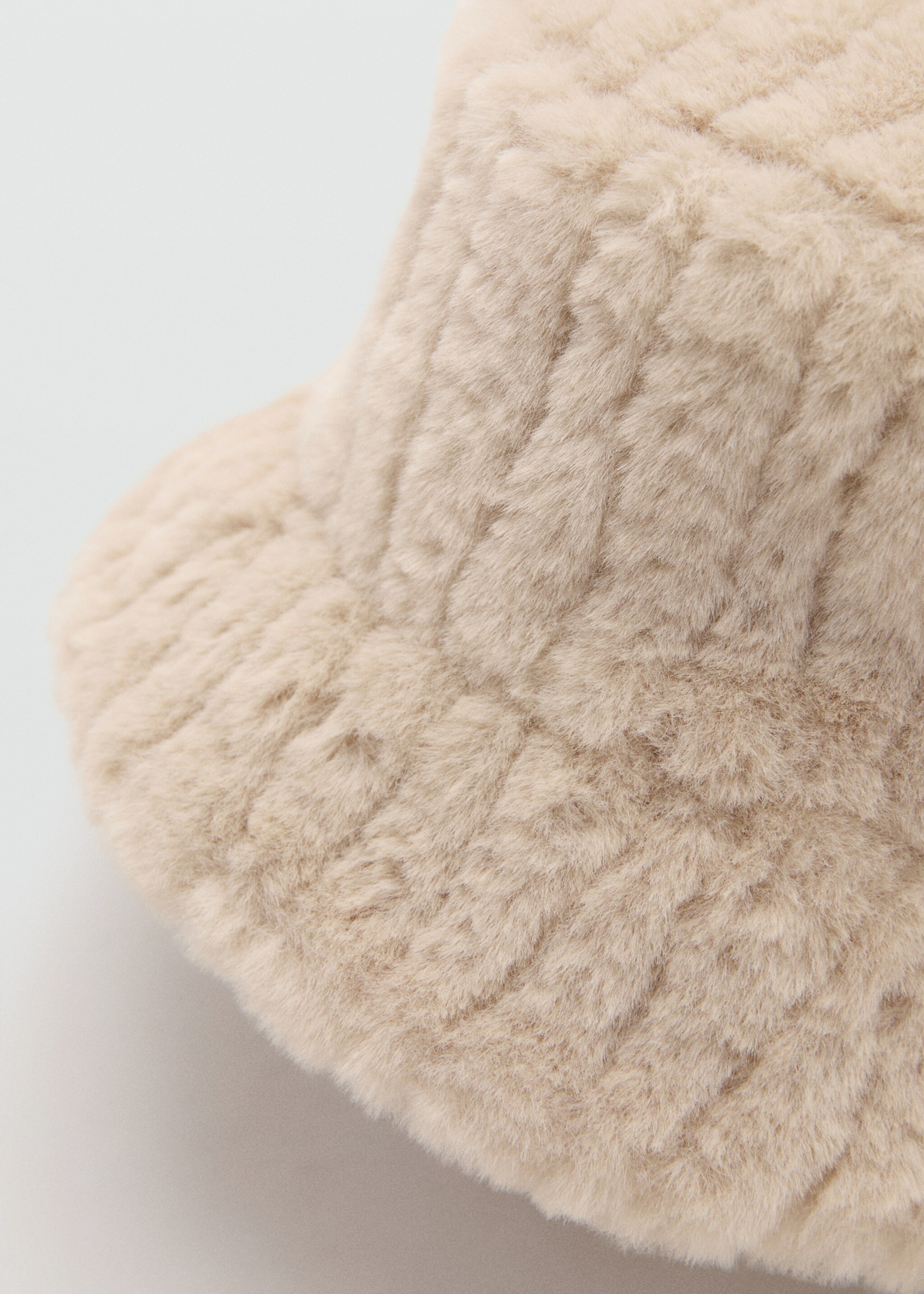 Hair-effect bucket hat - Medium plane, Ecru. Ref: 17087768-00.