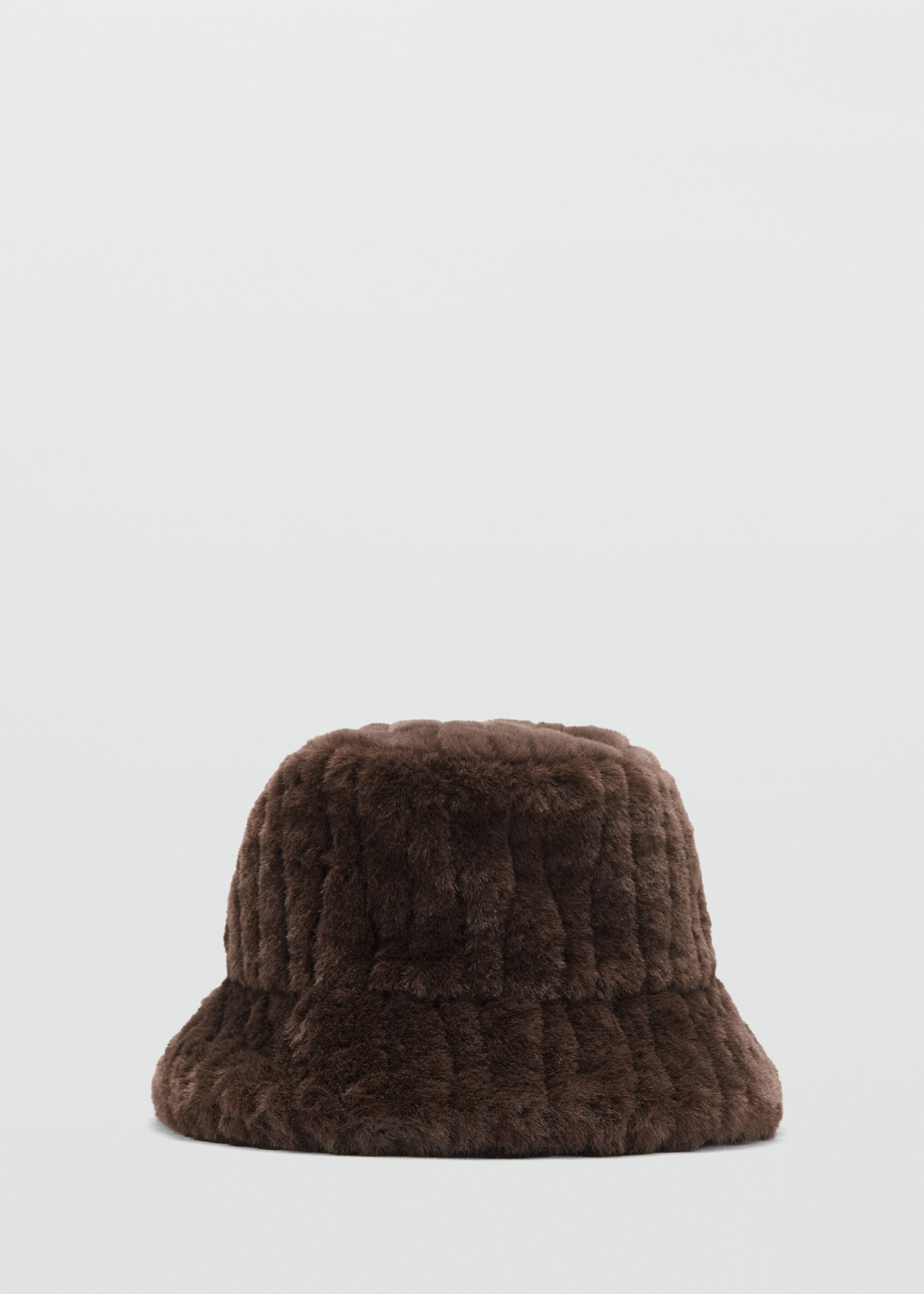 Hair-effect bucket hat - Article without model, Chocolate. Ref: 17087768-00.