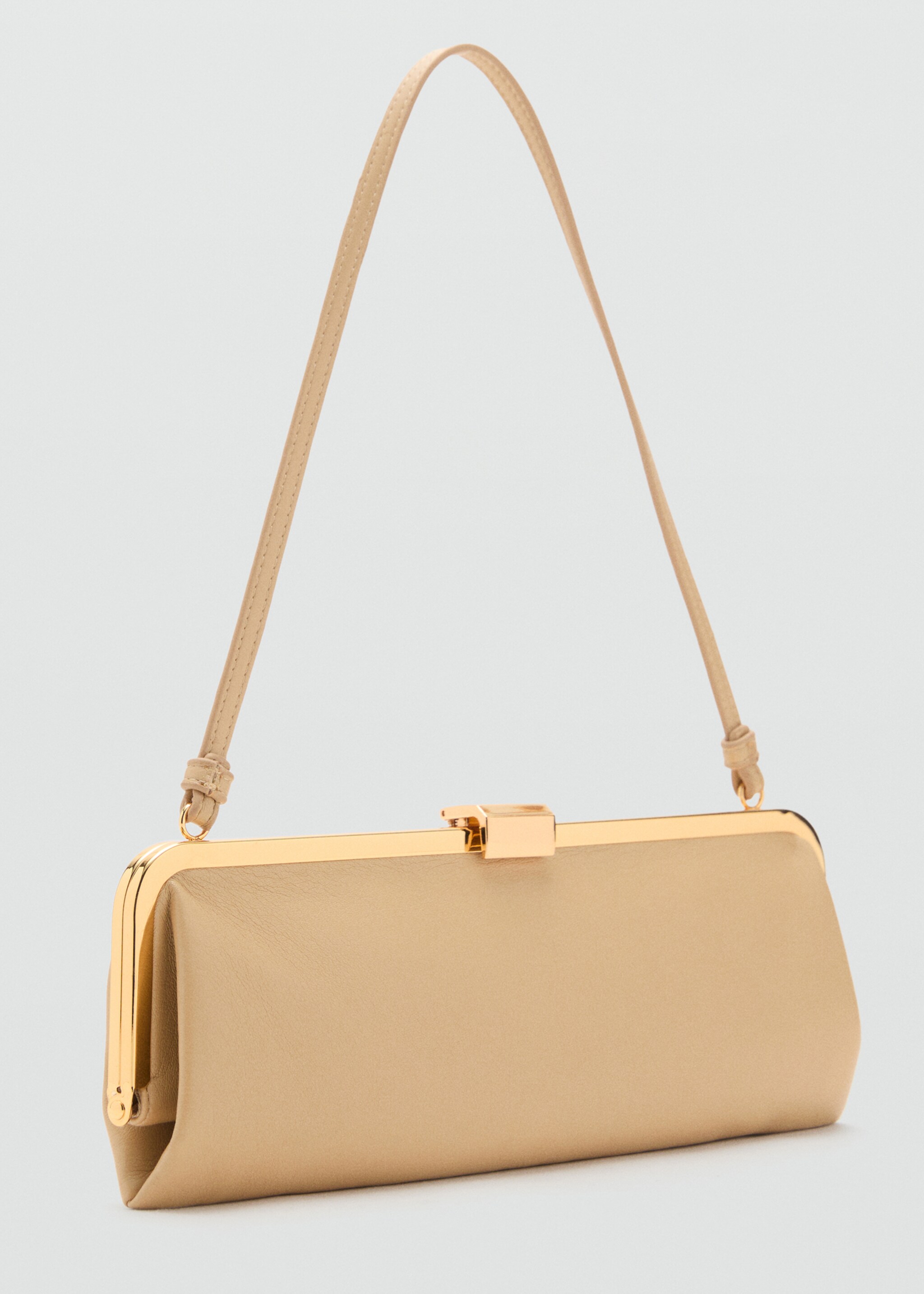 Metallic clutch handbag - Medium plane, Vanilla. Ref: 17087769-00.