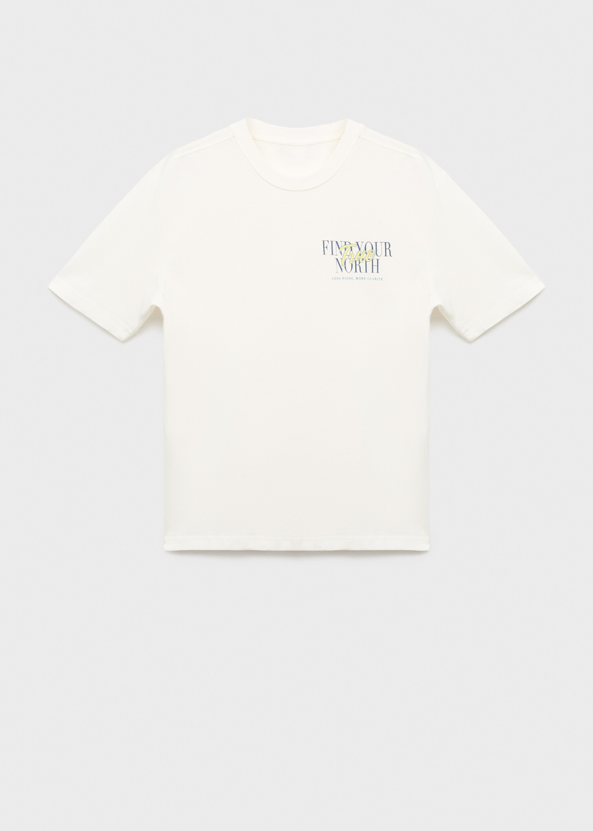 T-shirt 100 % coton texte - Article sans modèle, Blanc cassé. Ref: 17087770-00.