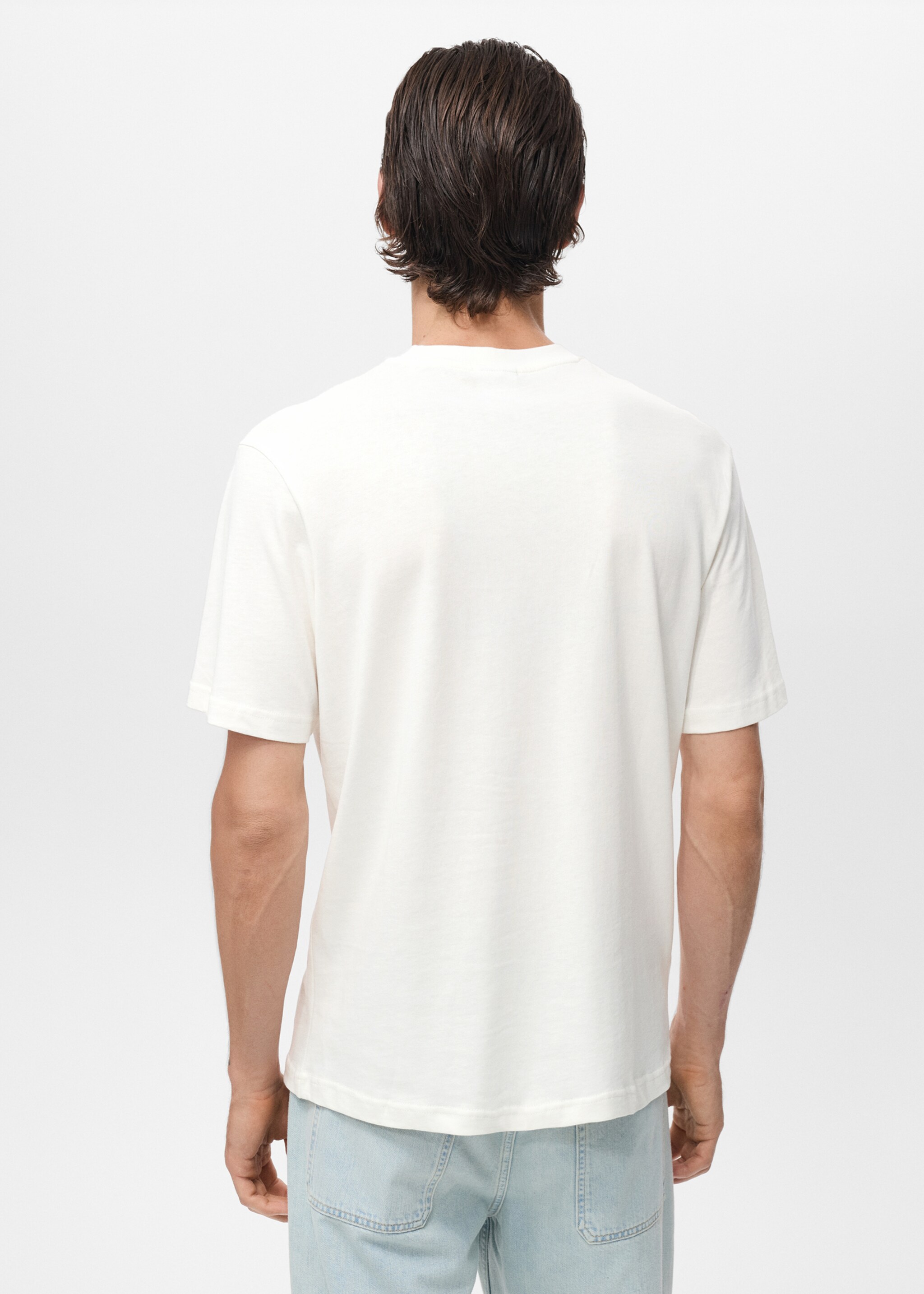 T-shirt 100 % coton texte - Verso de l’article, Blanc cassé. Ref: 17087770-00.