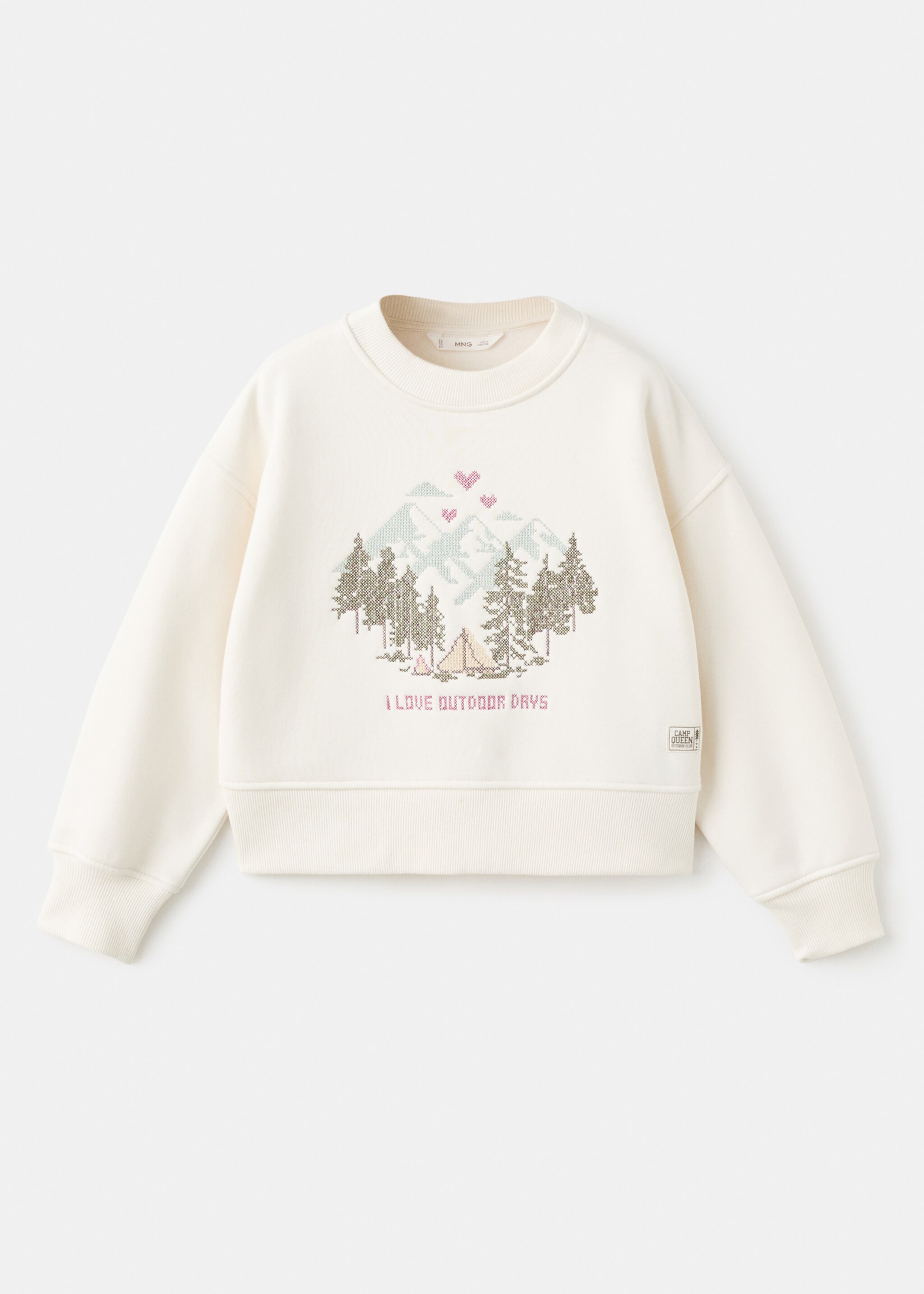Embroidered cotton sweatshirt - Article without model, Off White. Ref: 17087776-00.