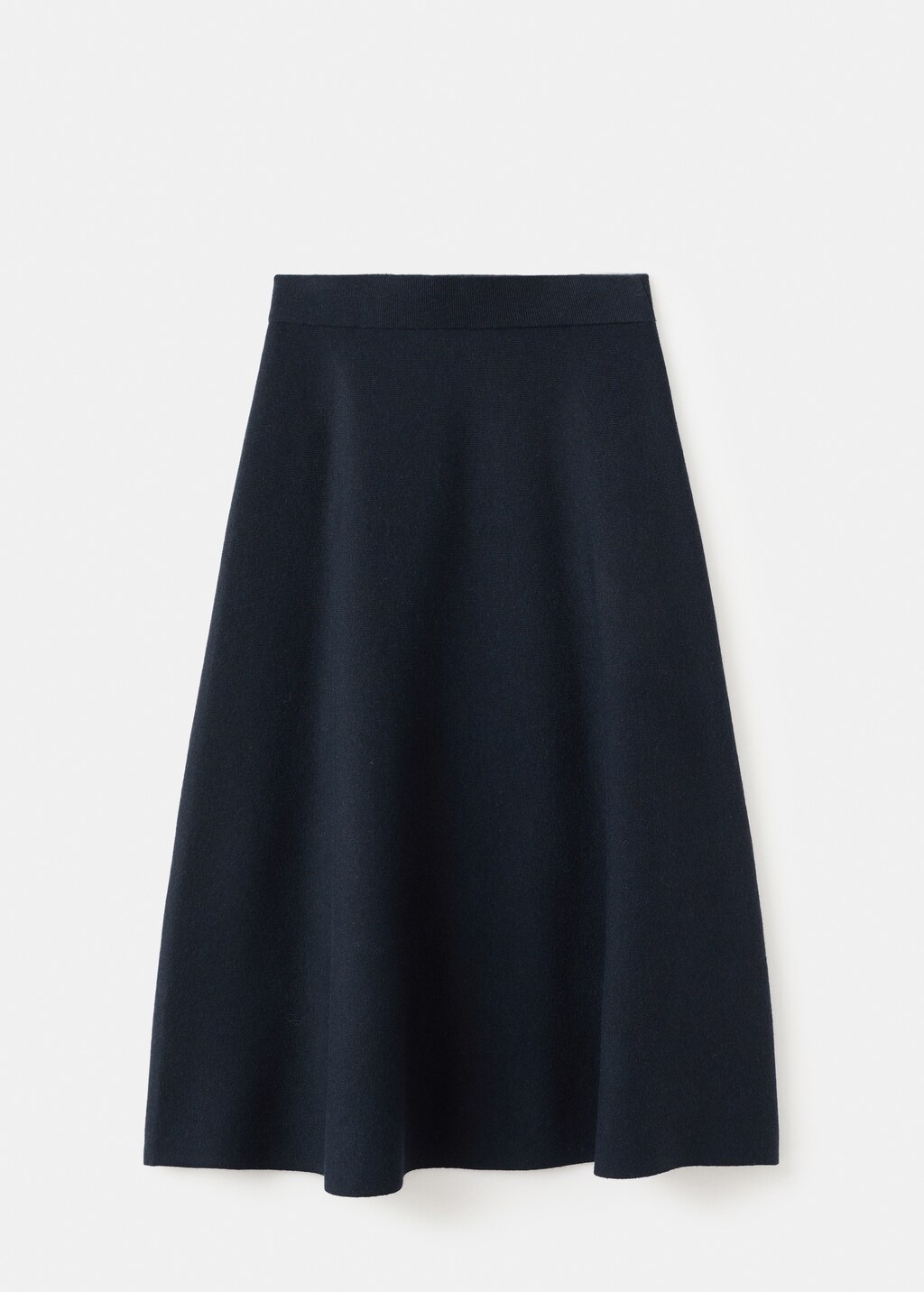 Wool-blend knitted skirt