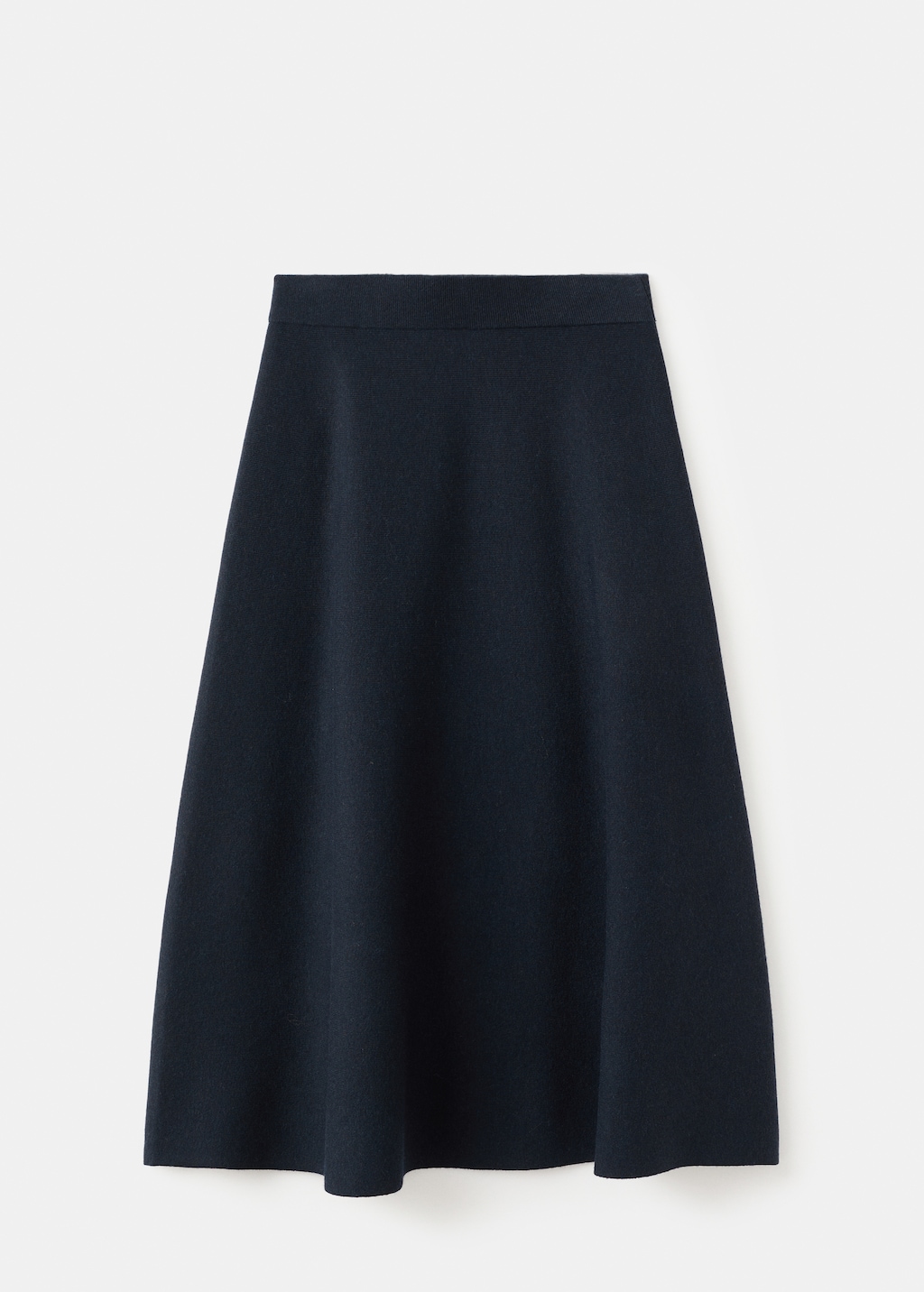 Wool-blend knitted skirt