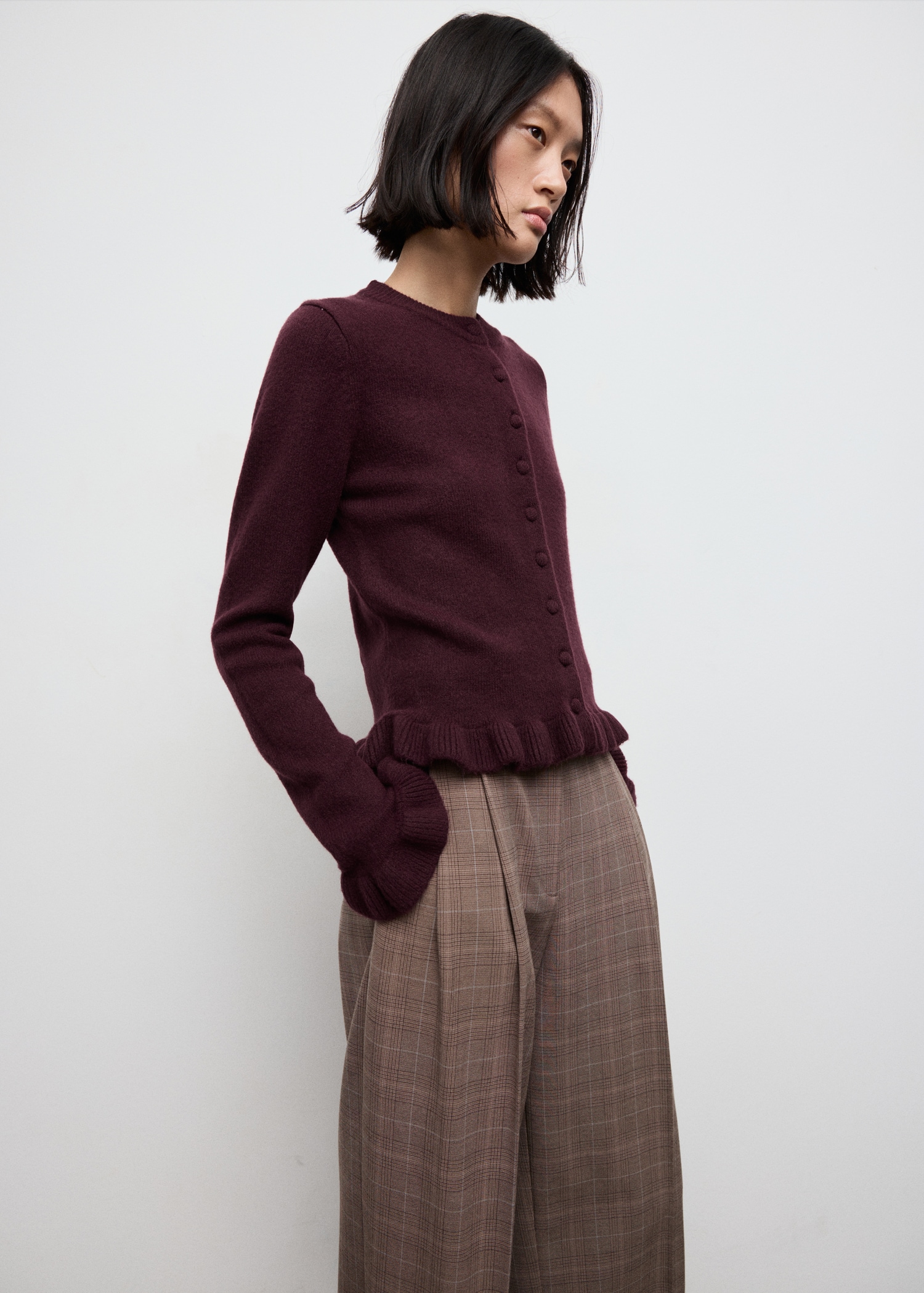 Strick-Cardigan mit Rüschen Damen MANGO Österreich