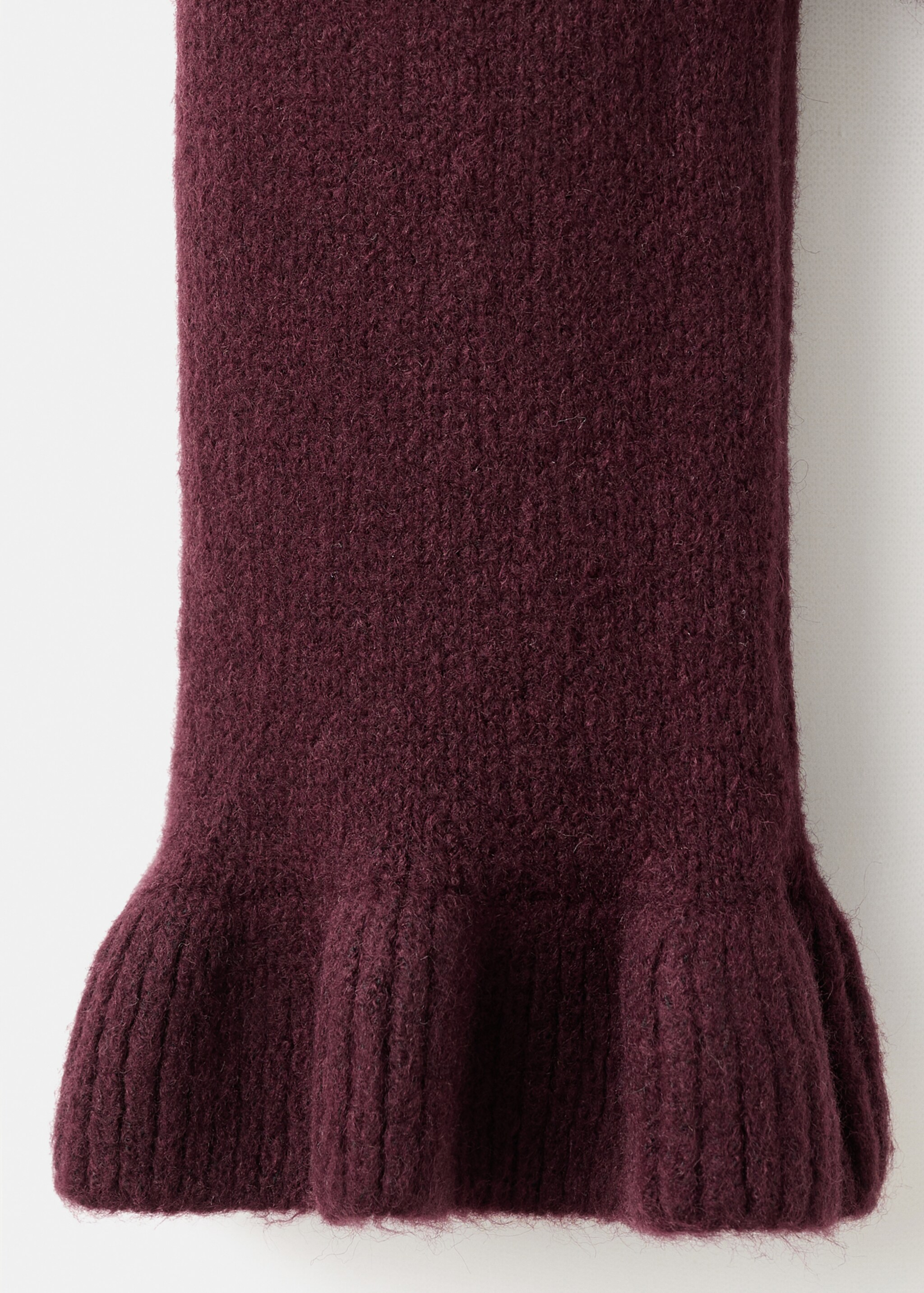 Ruffle  knit cardigan - Details of the article 0, Wine. Ref: 17087780-00.