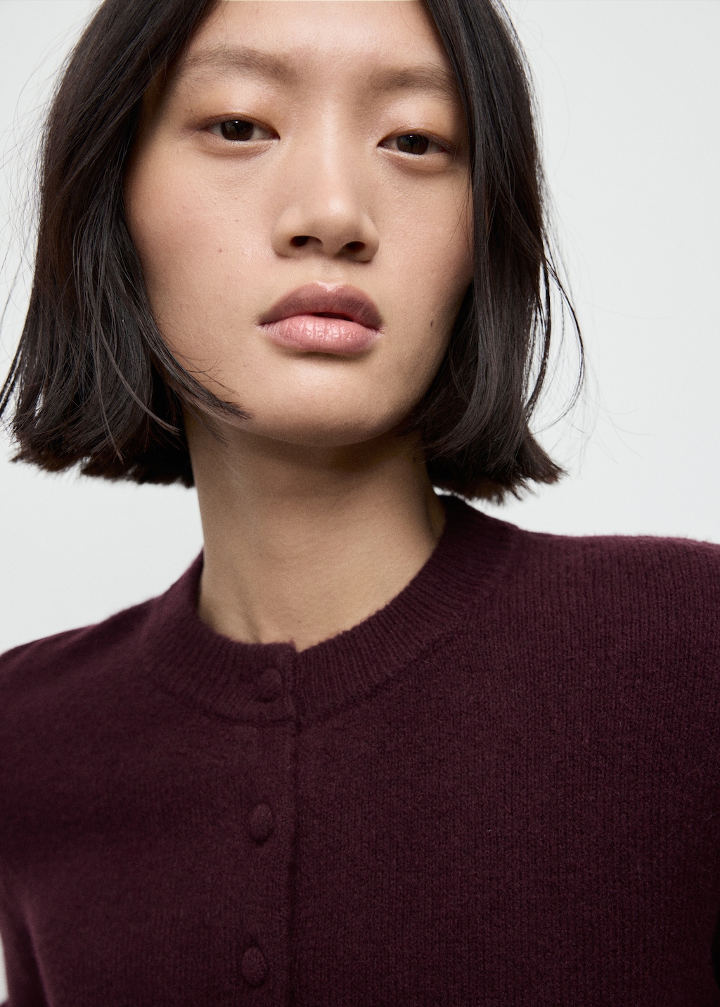 Ruffle knit cardigan