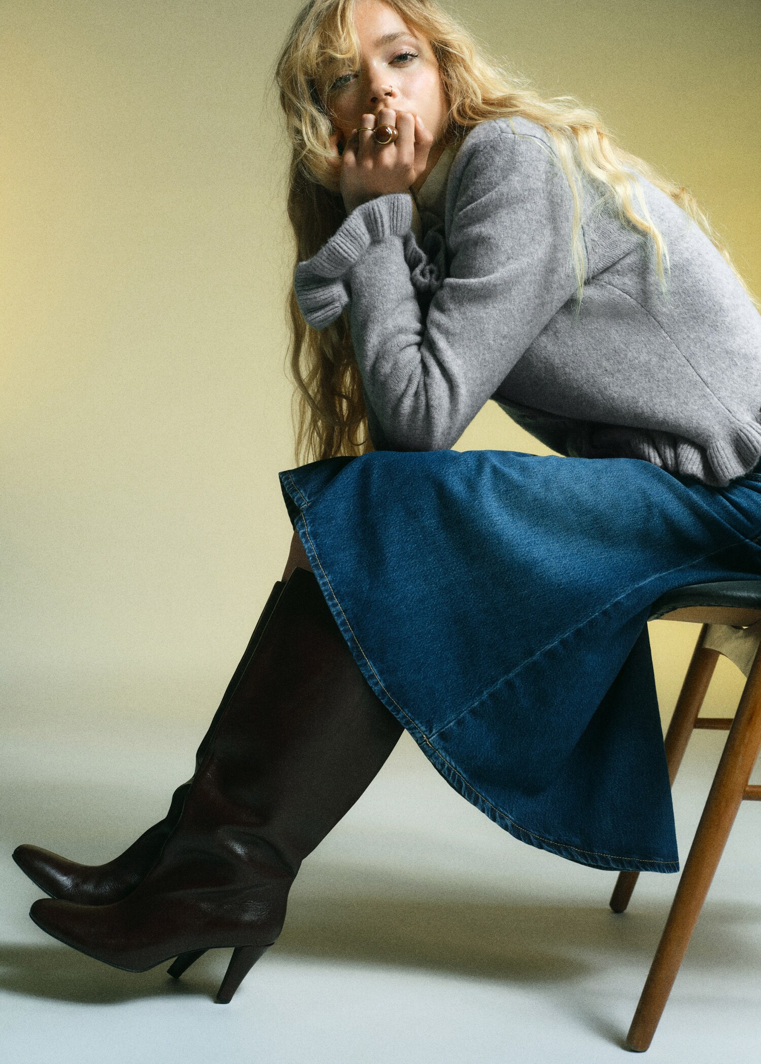 Ruffle  knit cardigan - Details of the article 2