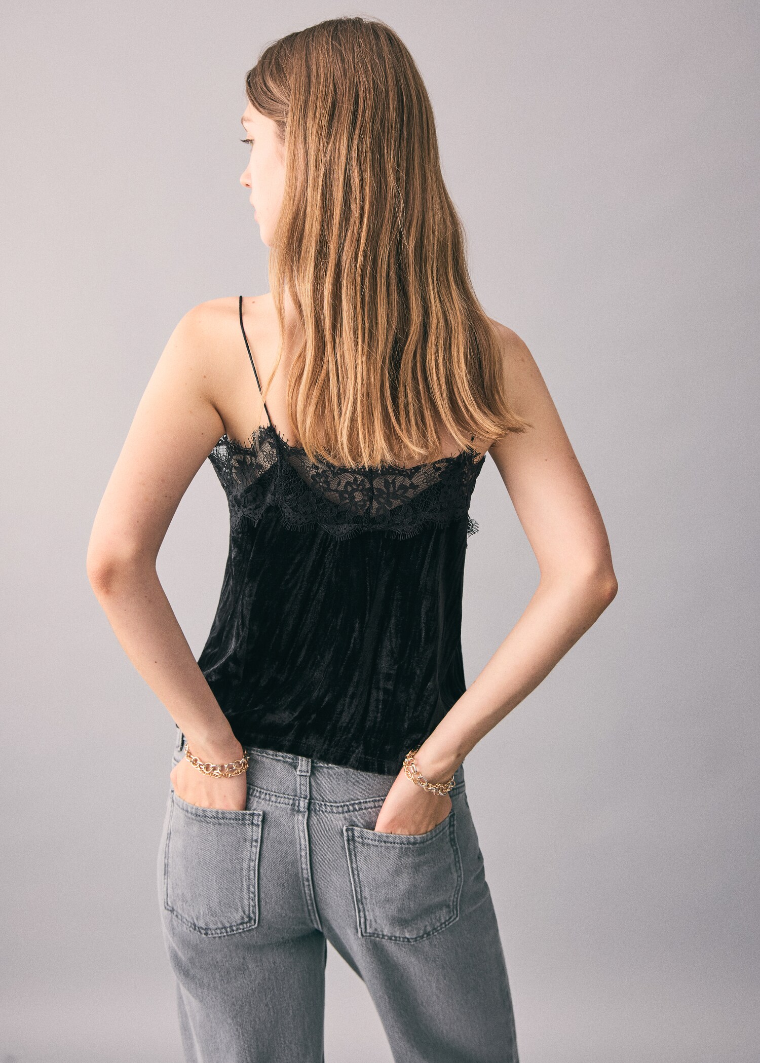 Lace velvet top - Reverse of the article