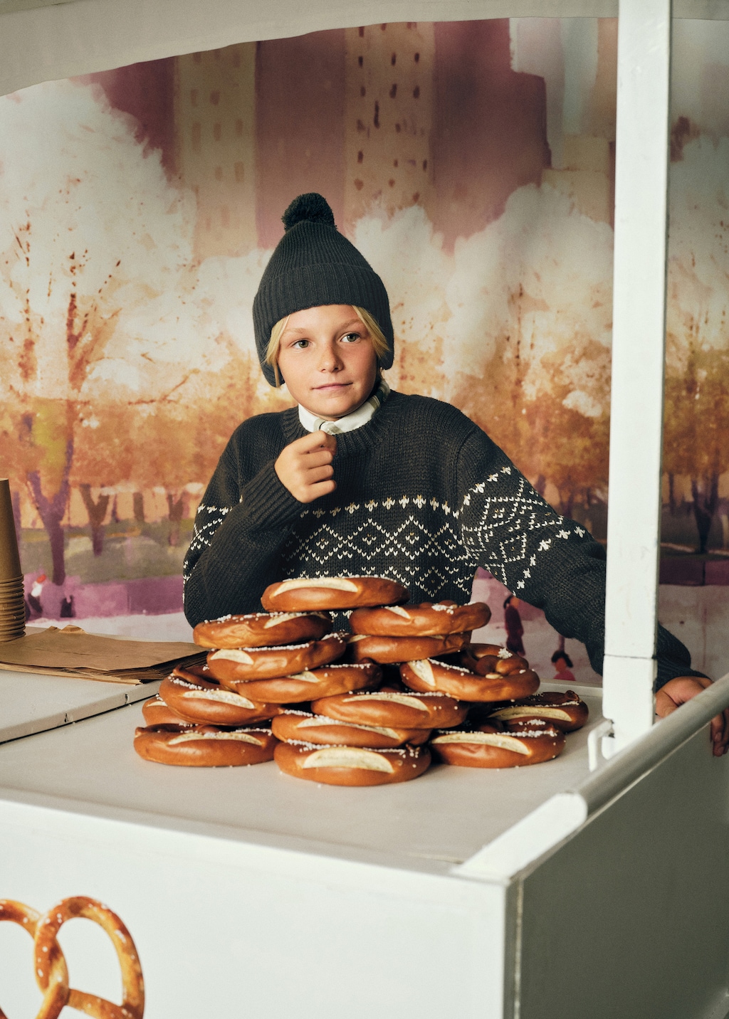 Jacquard knitted sweater