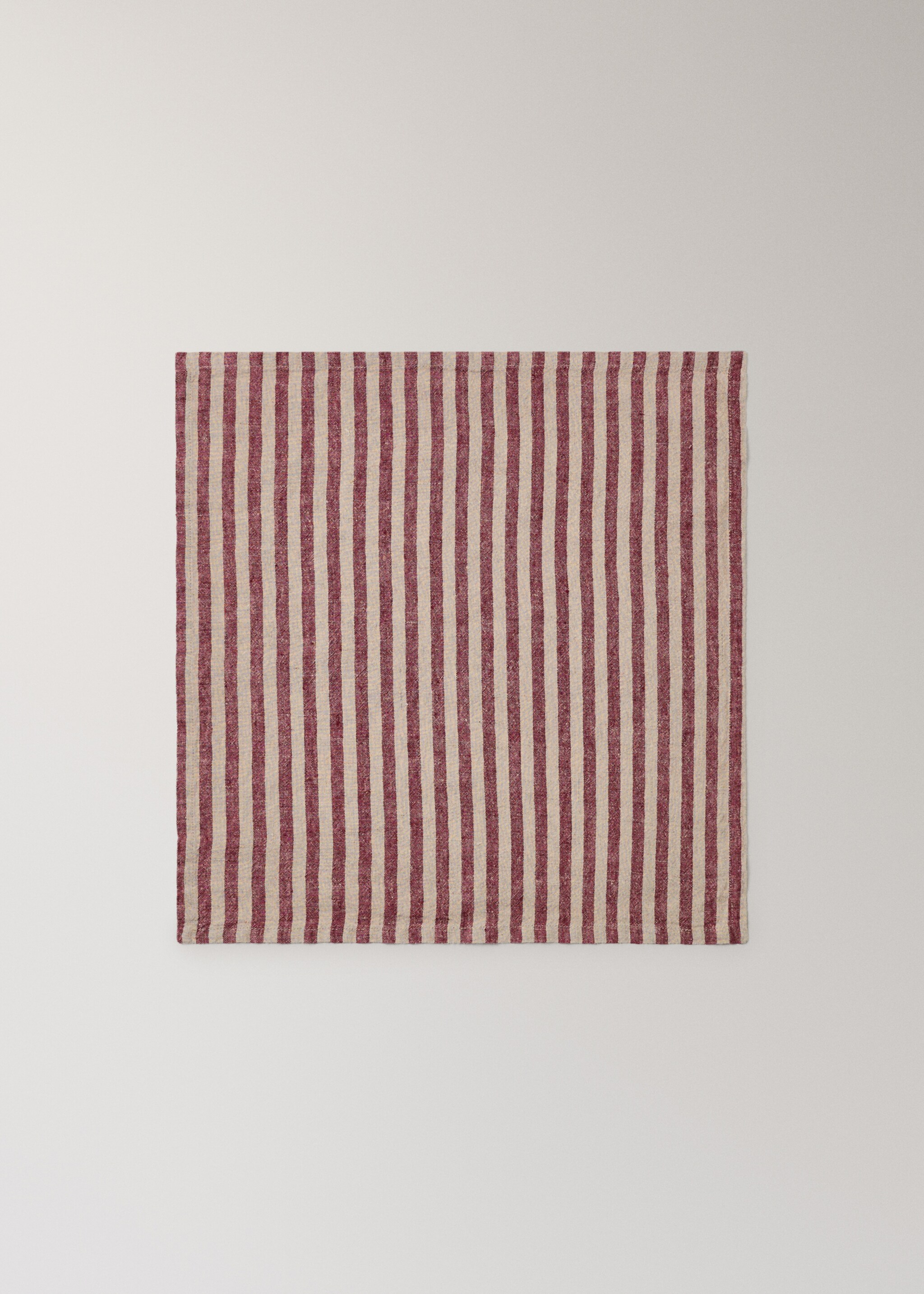 Linen striped napkins - Article without model, Red. Ref: 17087789-00.