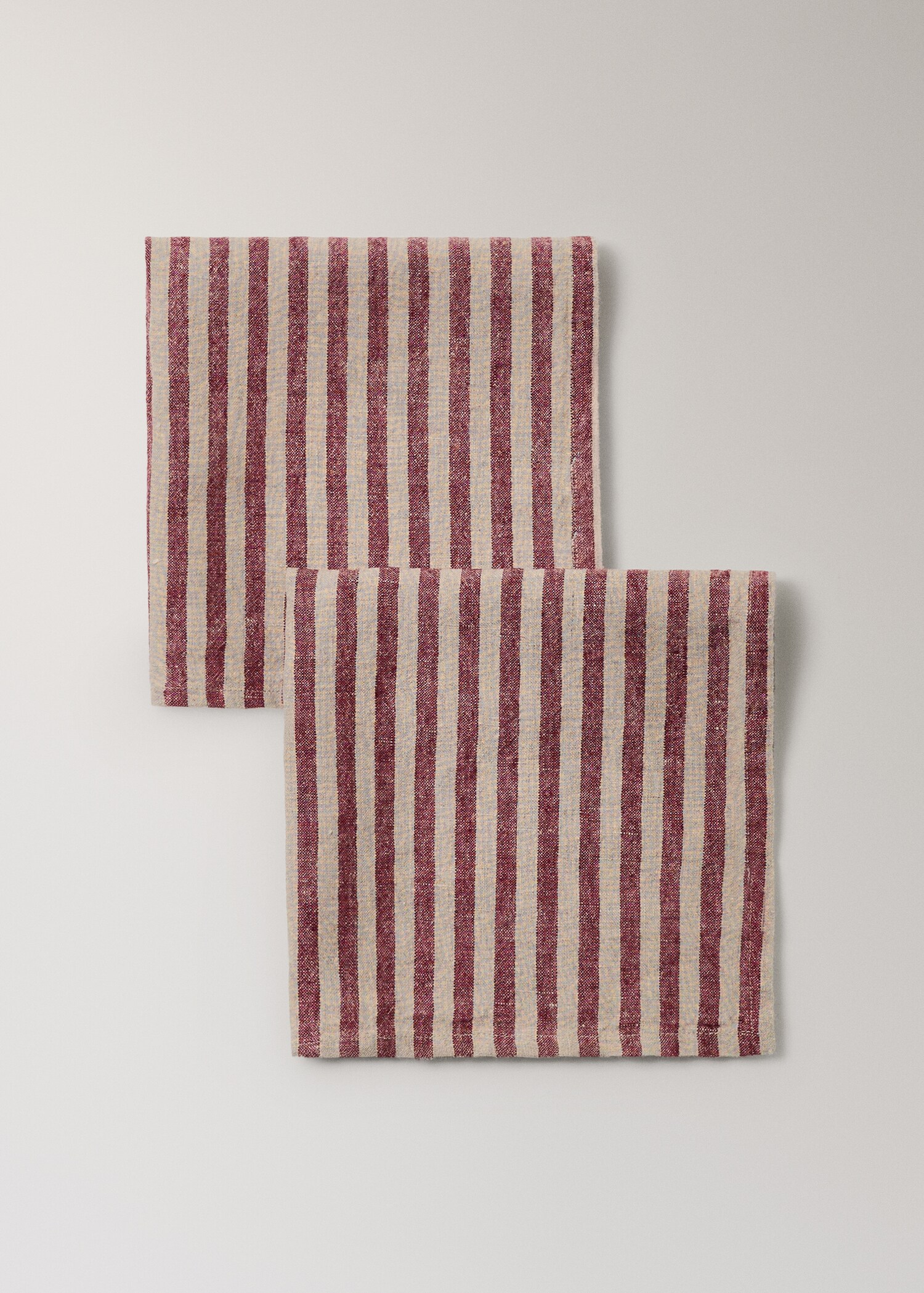 Lot de 2 serviettes en lin rayé - Détail de l'article 1