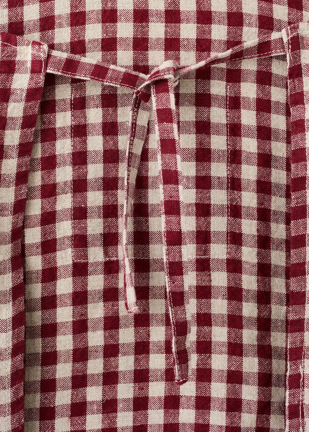 Children's check linen apron