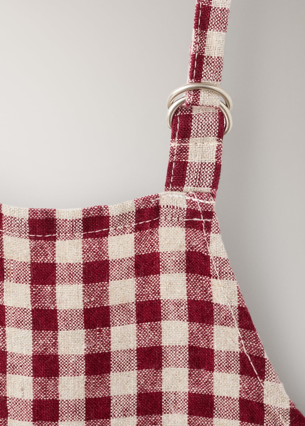 Children's check linen apron