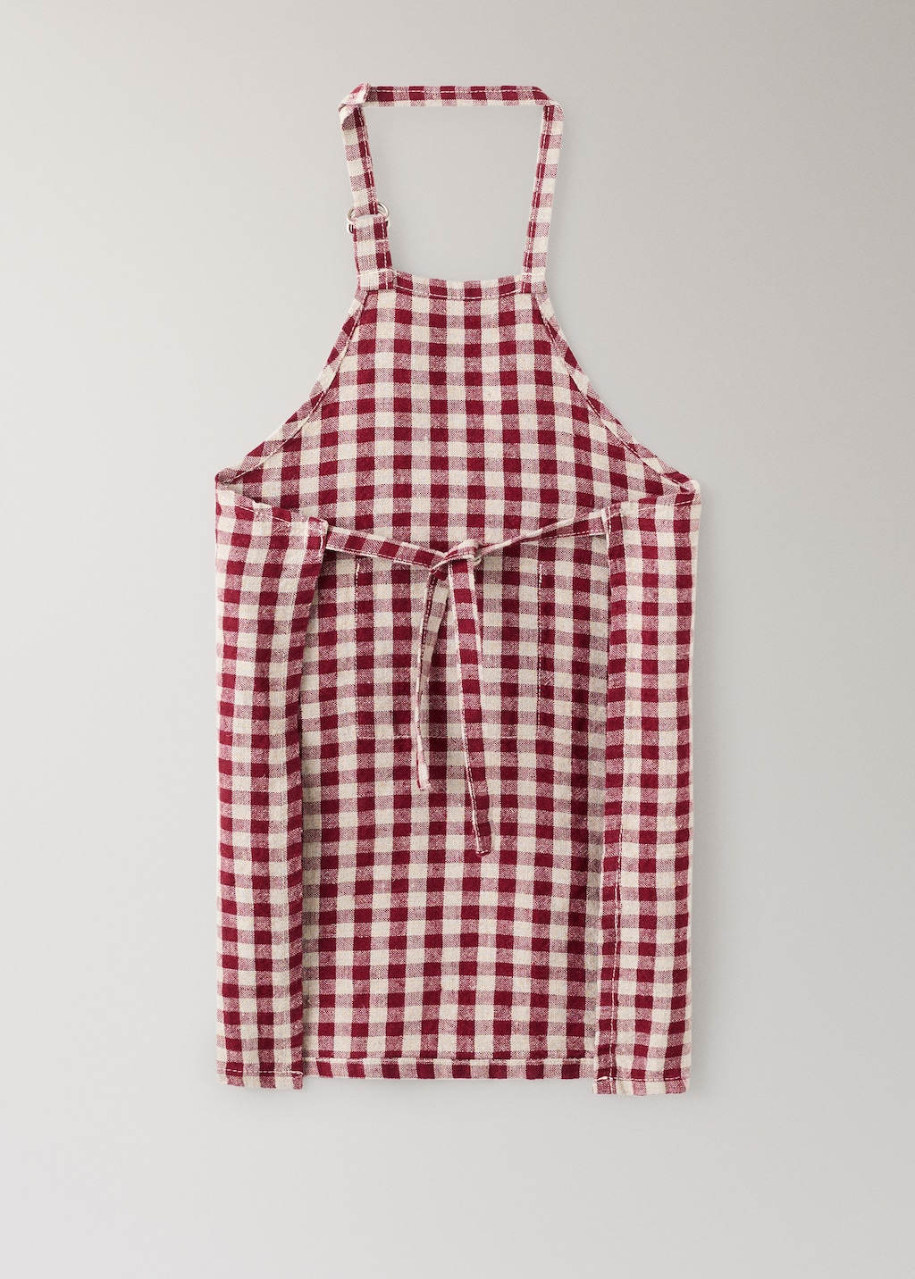 Children's check linen apron
