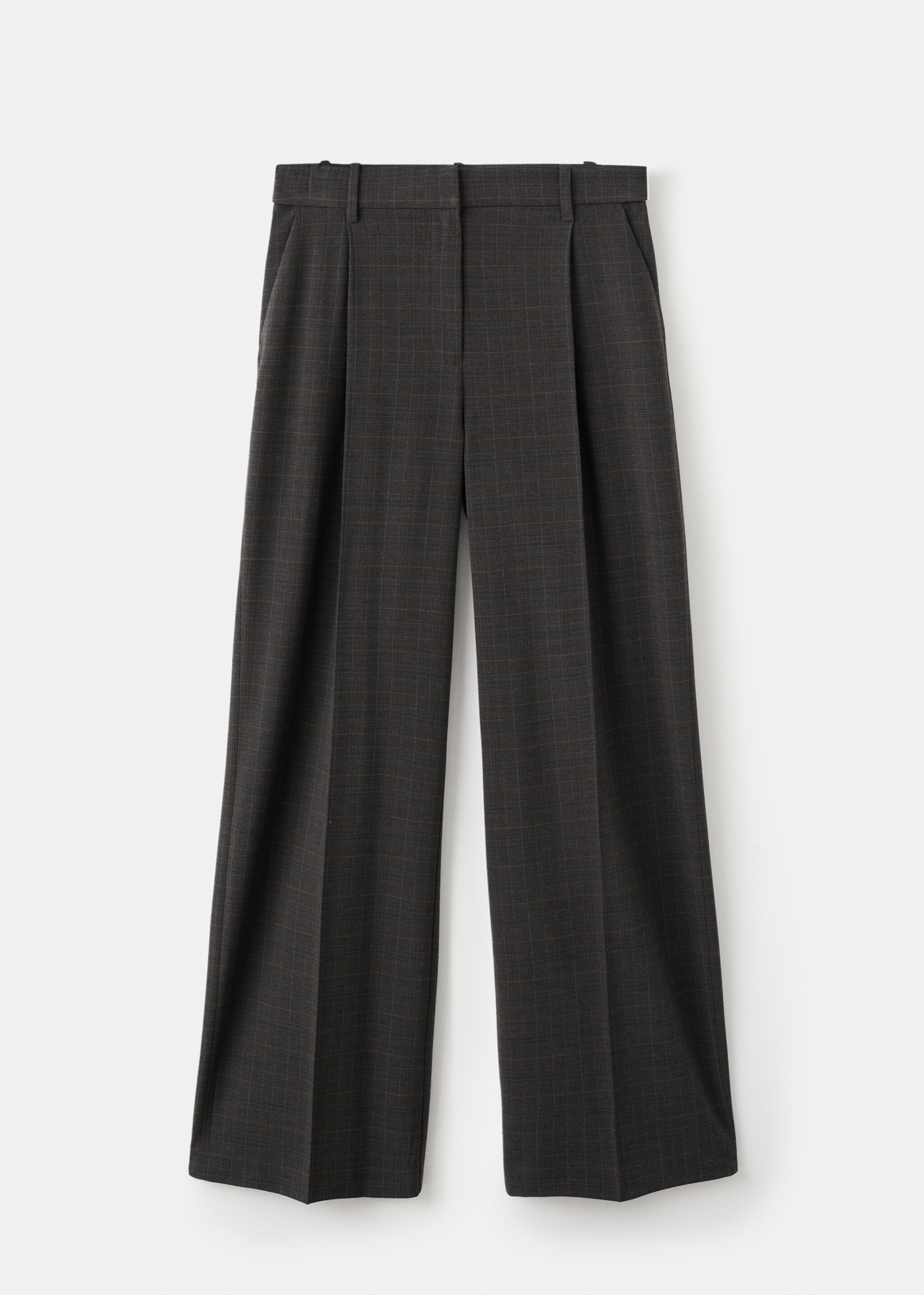 Check pleated trousers - Article without model, Brown. Ref: 17087792-00.