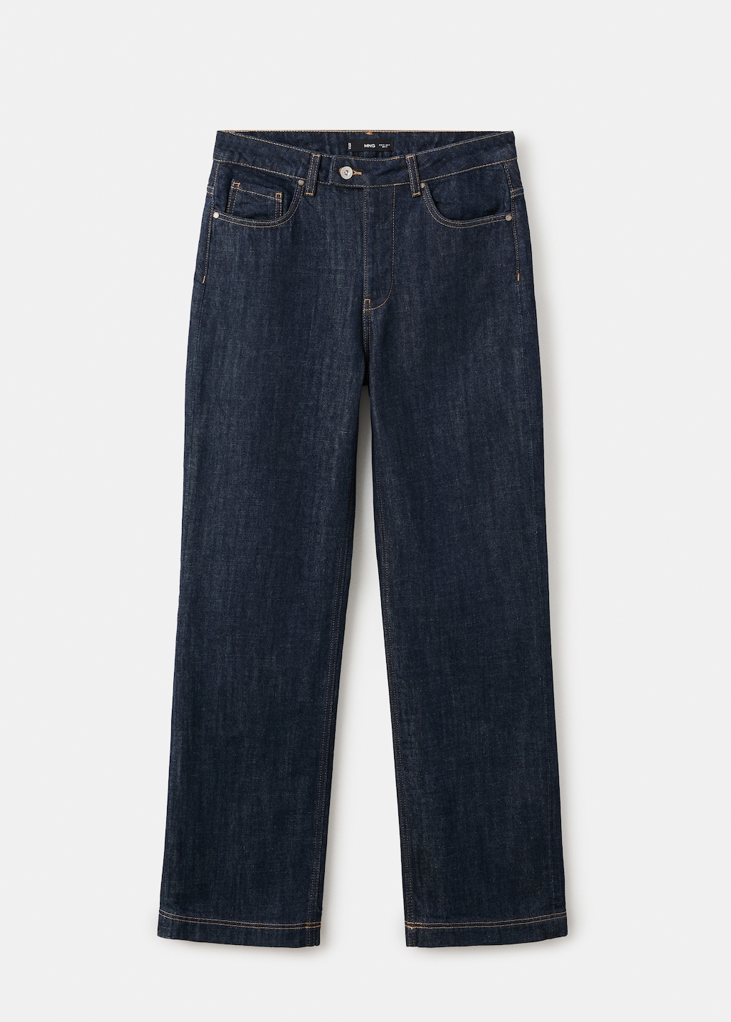 Straight-leg jeans with placket