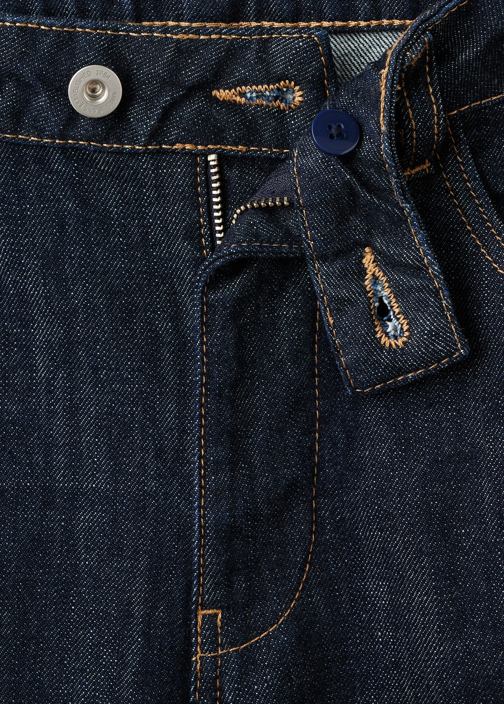 Straight-leg jeans with placket