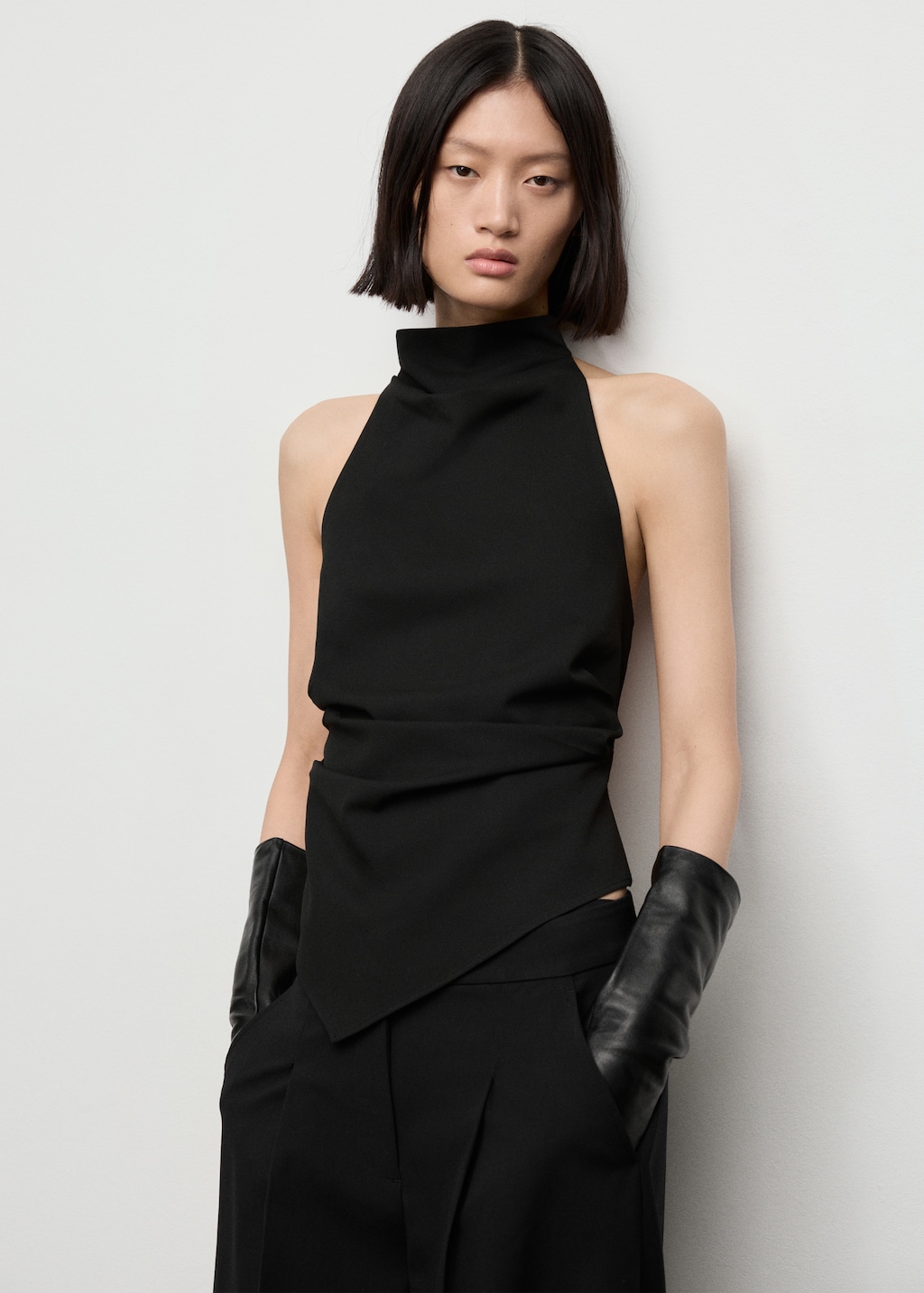 Halter top with open back