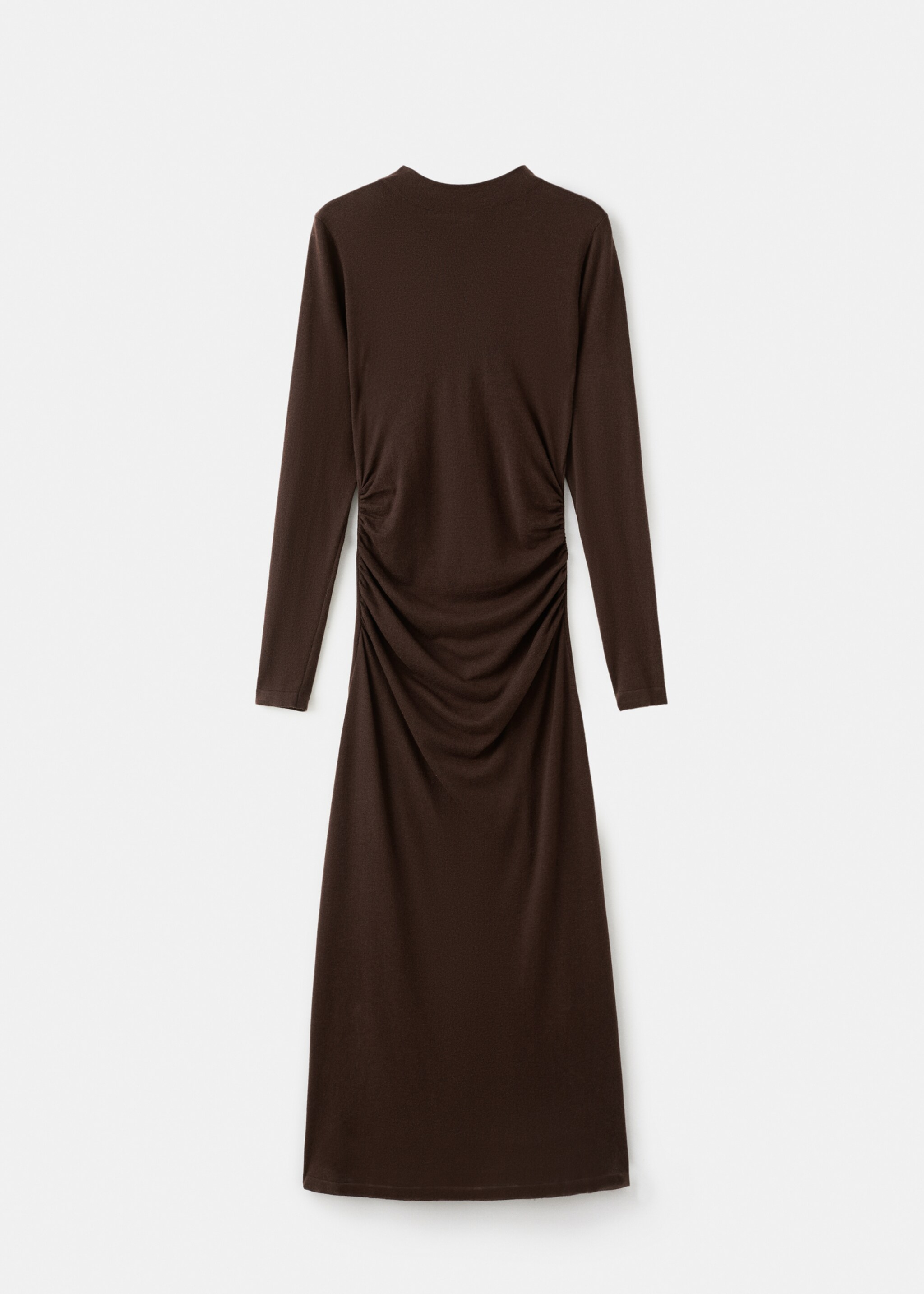 فستان محبوك برقبة عنق محبوك بيركنز - منتج دون نموذج, شوكولاتة. Ref: 17087799-00.