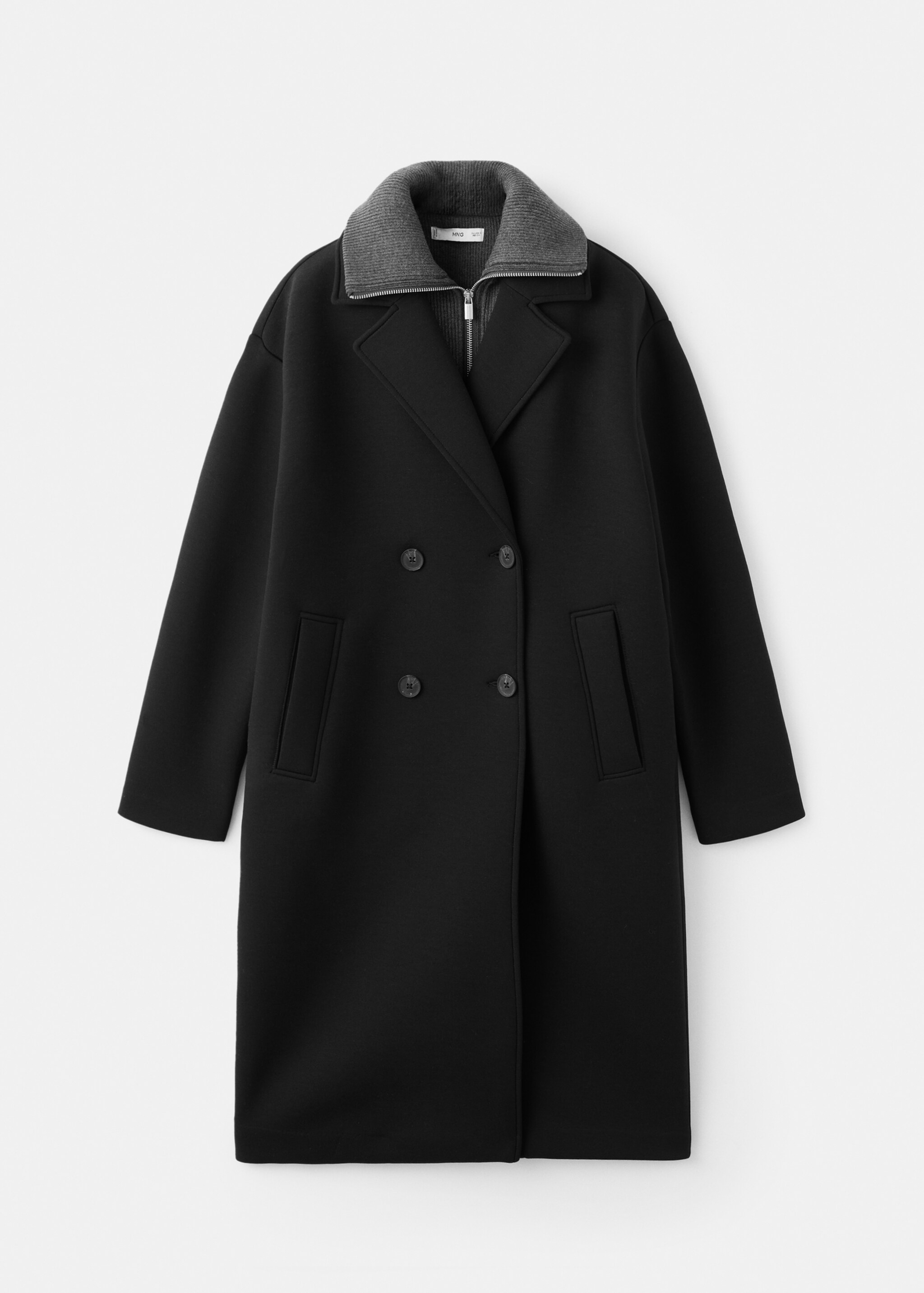 Long combined coat - Article without model, Black. Ref: 17087801-00.
