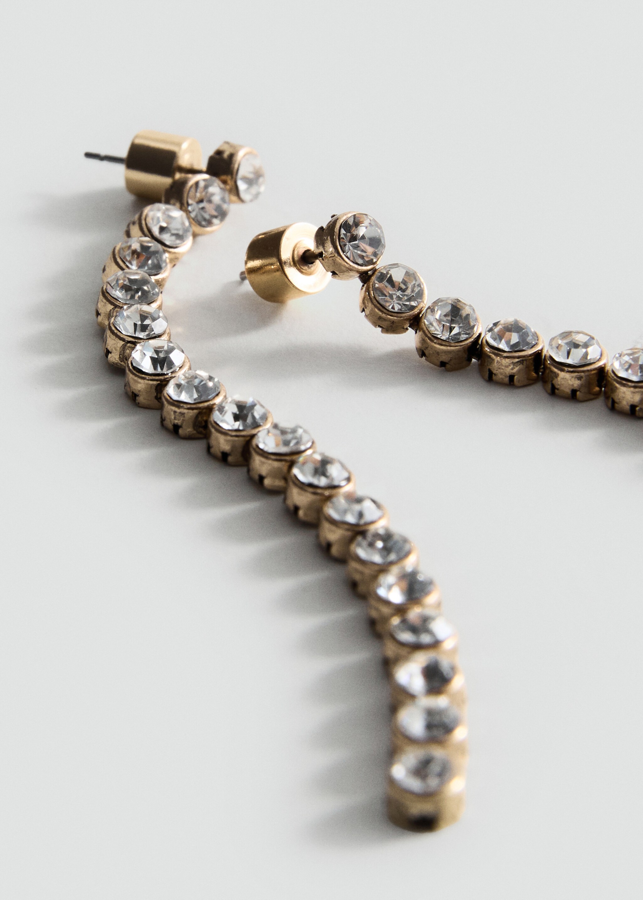 Long crystal earrings - Medium plane, Gold. Ref: 17087803-00.