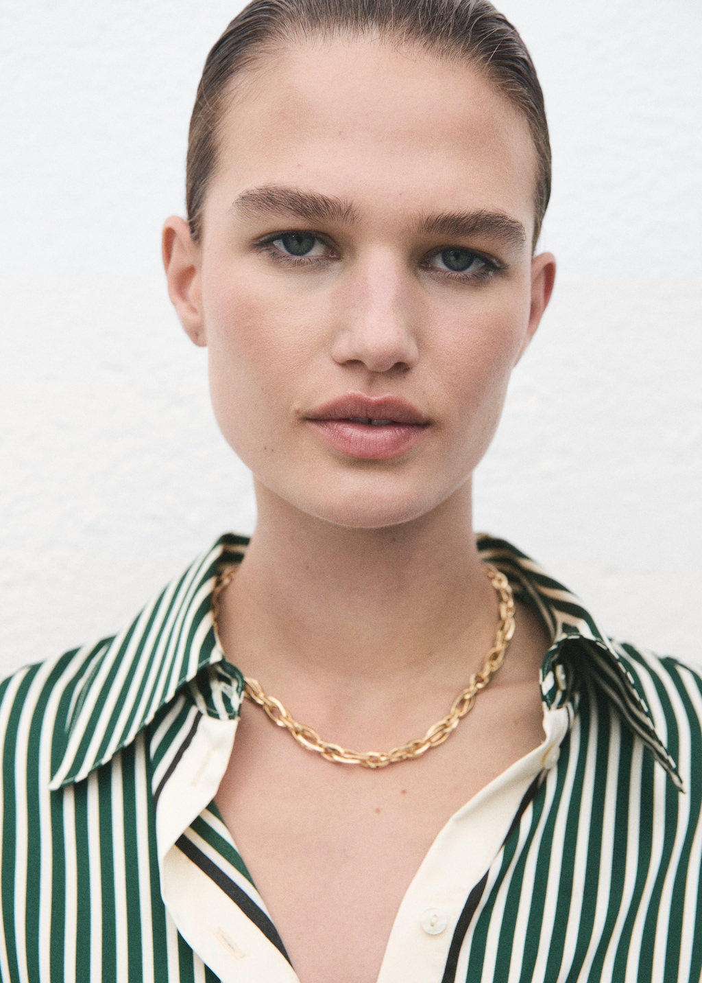 Combined striped shirt