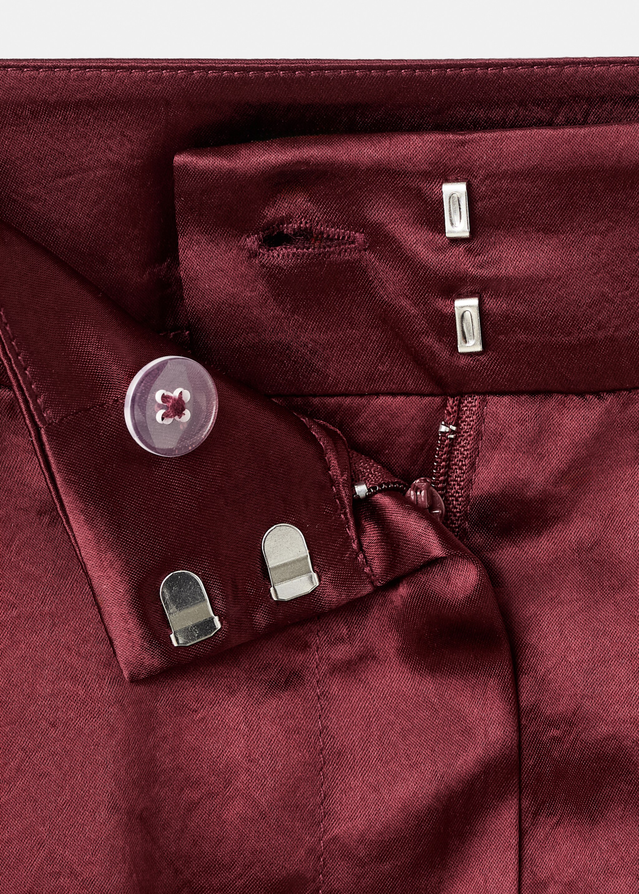 Wide leg satin pants - Details of the article 8, Russet. Ref: 17087806-00.