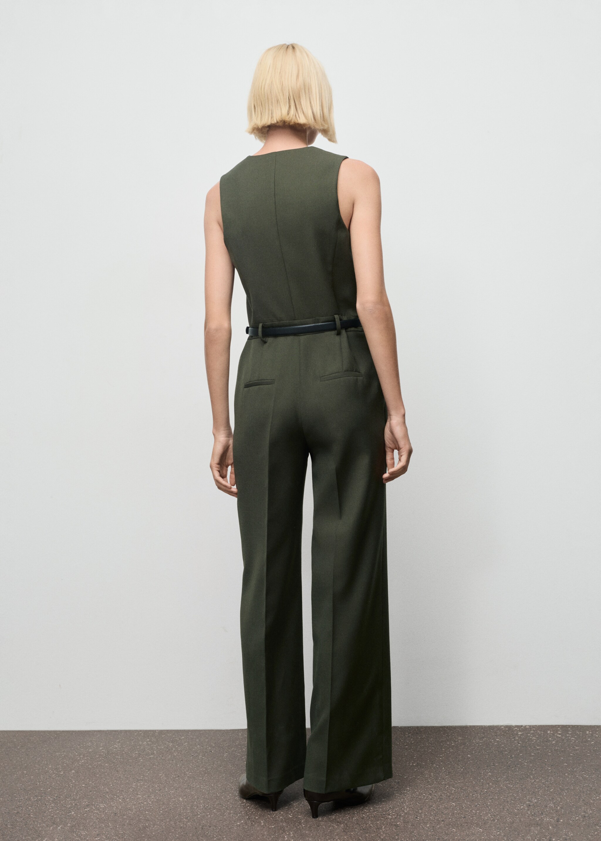 Suit-style jumpsuit with suit - Reverse of the article, Khaki. Ref: 17087809-00.