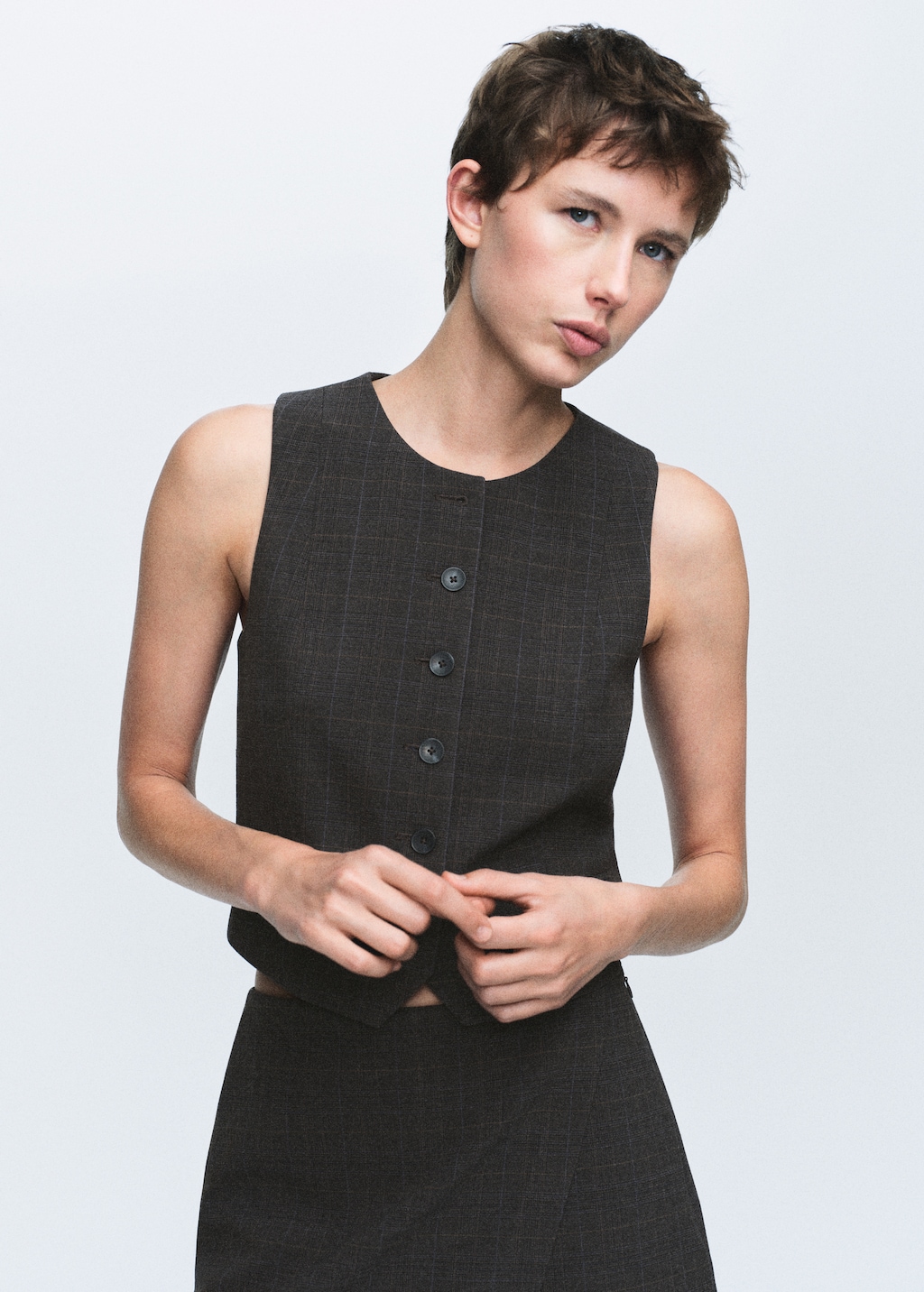 Check suit waistcoat