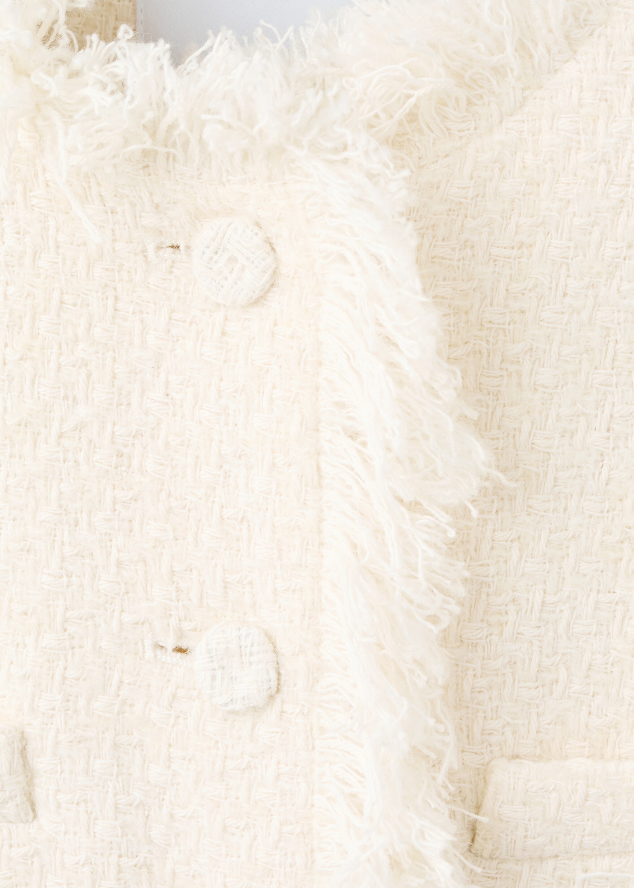 Tweed jacket with frayed ends - Details of the article 0, Off White. Ref: 17087813-00.