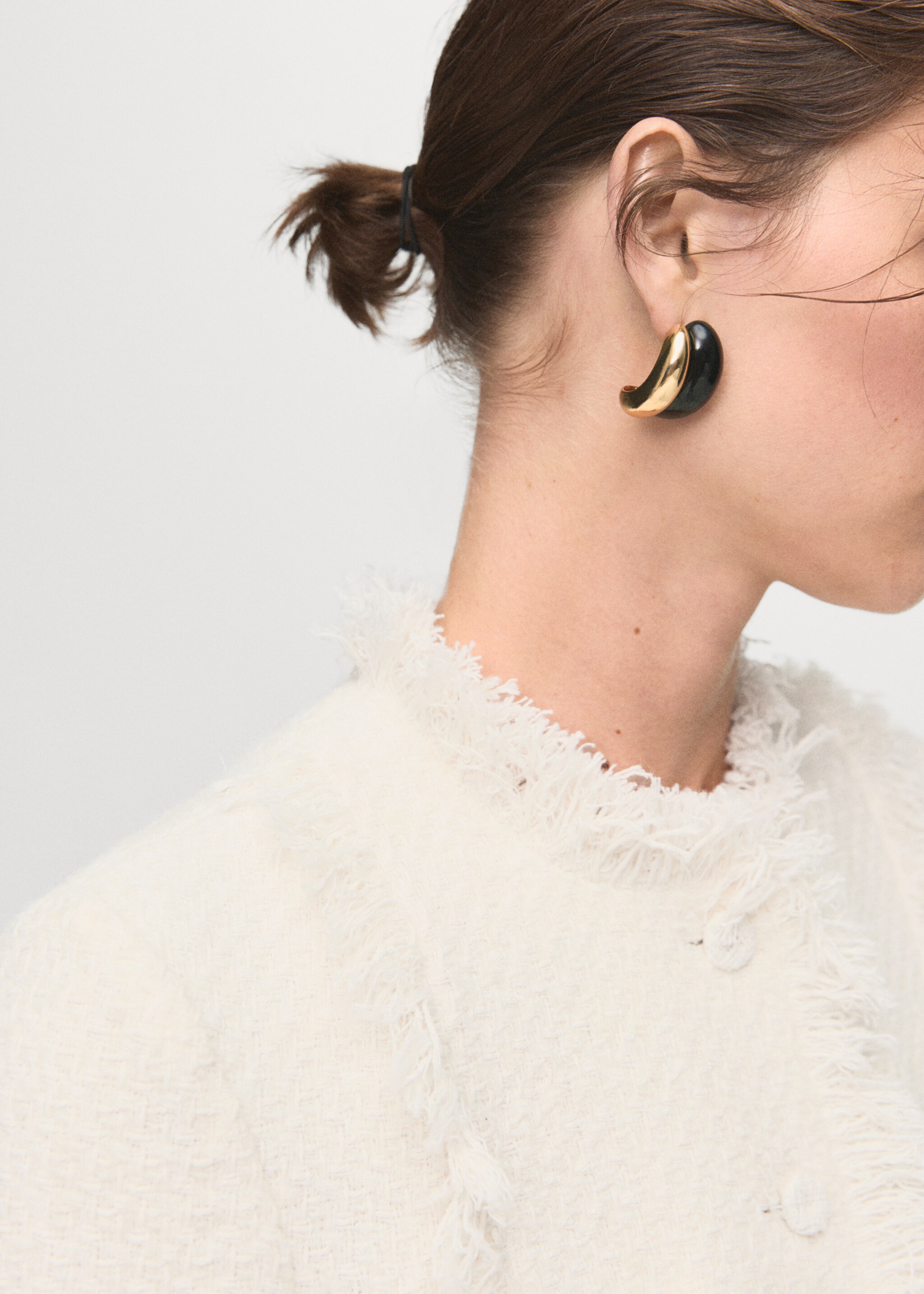 Tweed jacket with frayed ends - Details of the article 1, Off White. Ref: 17087813-00.