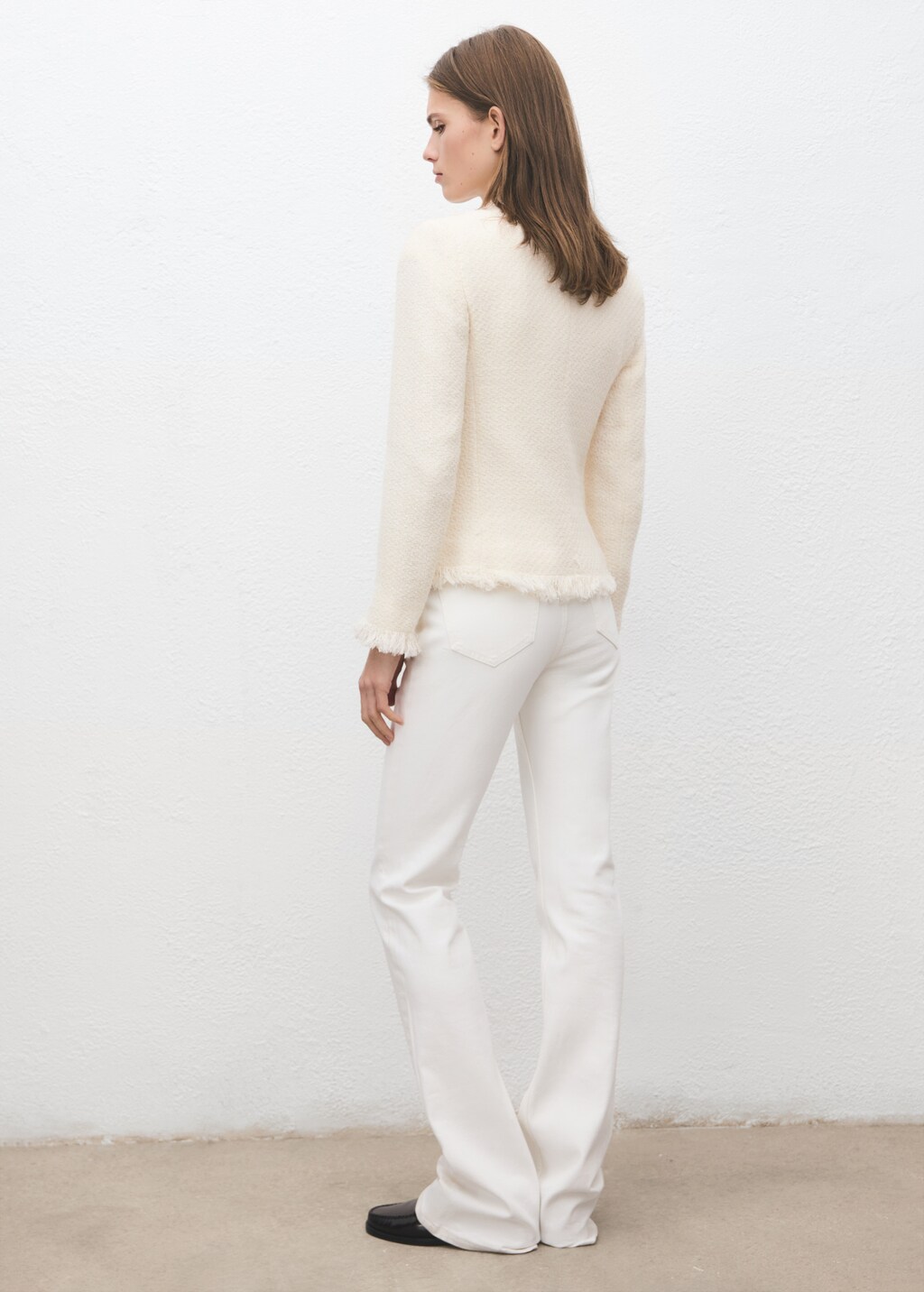 Mango Tweed jacket with frayed ends thumbnail