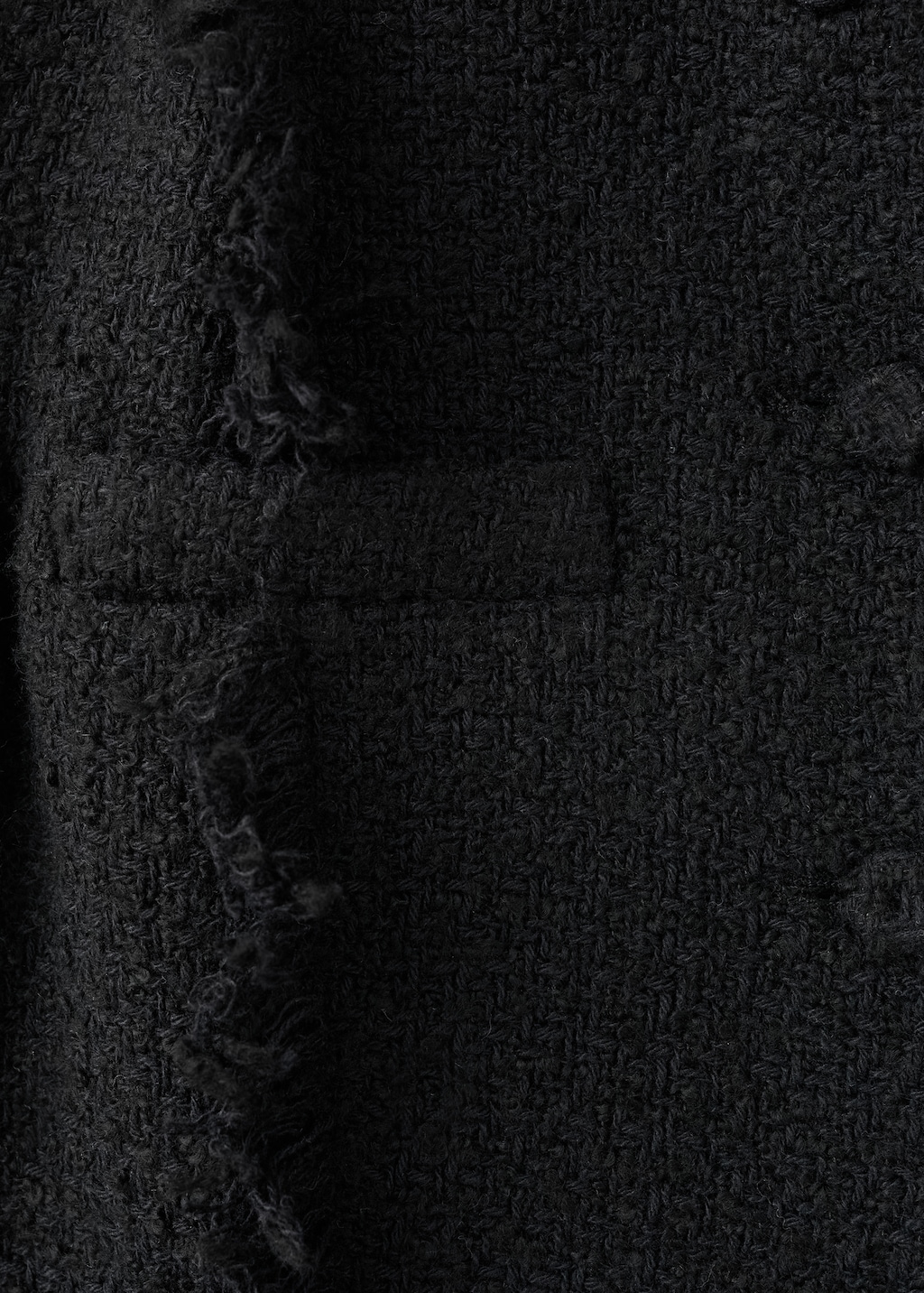 Tweed jacket with frayed ends