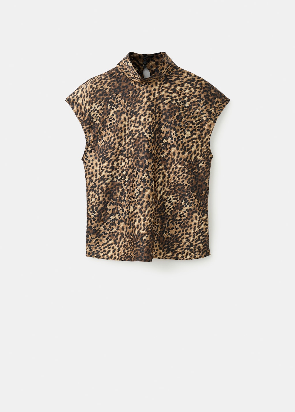Leopard-print satin blouse
