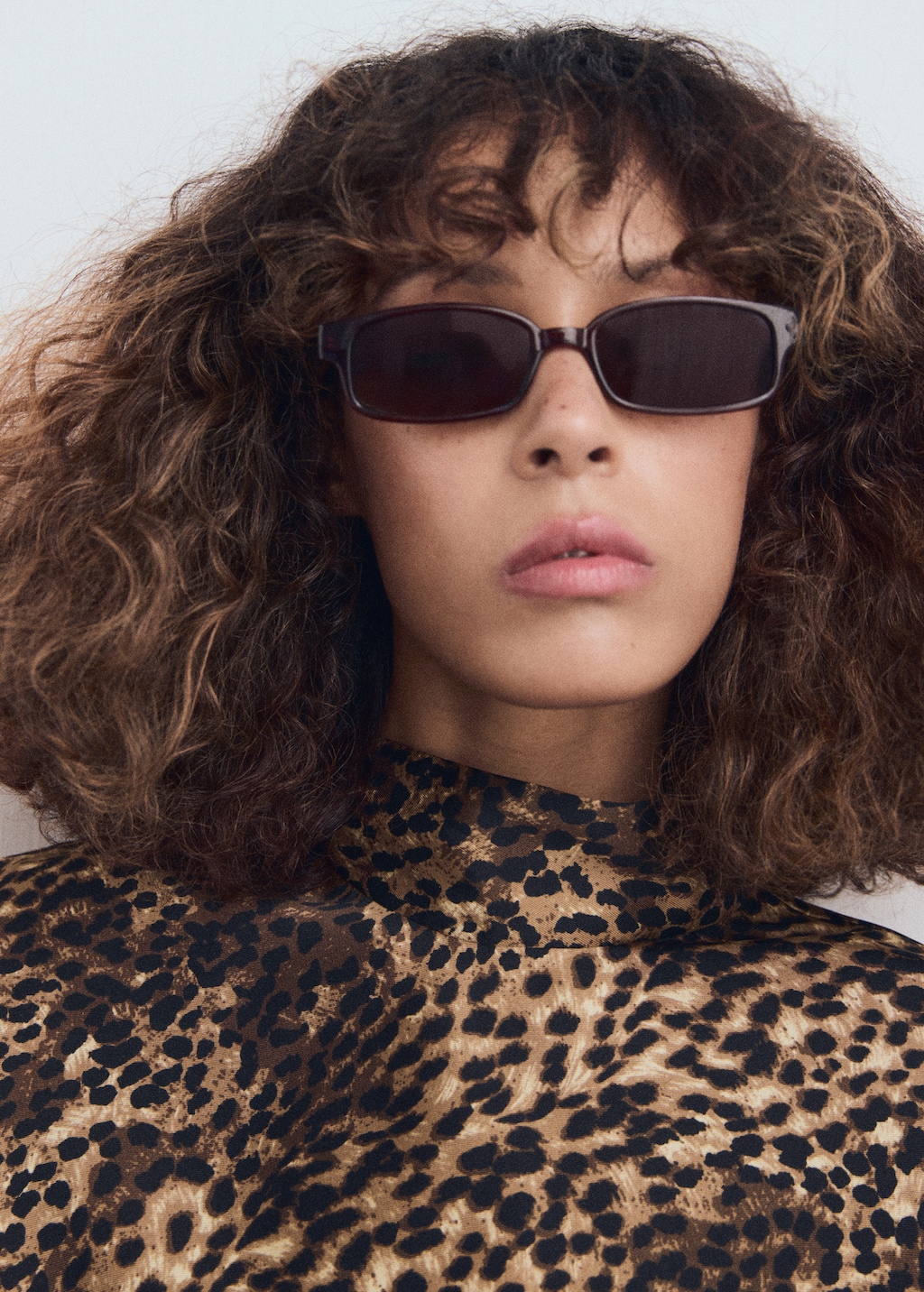 Leopard-print satin blouse