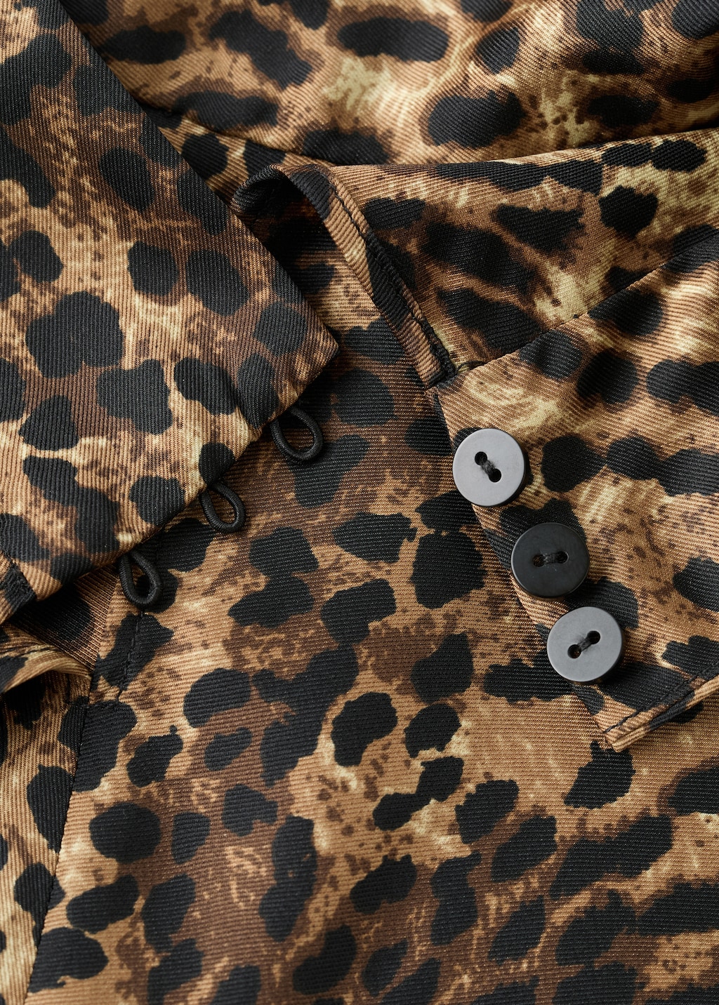 Leopard-print satin blouse