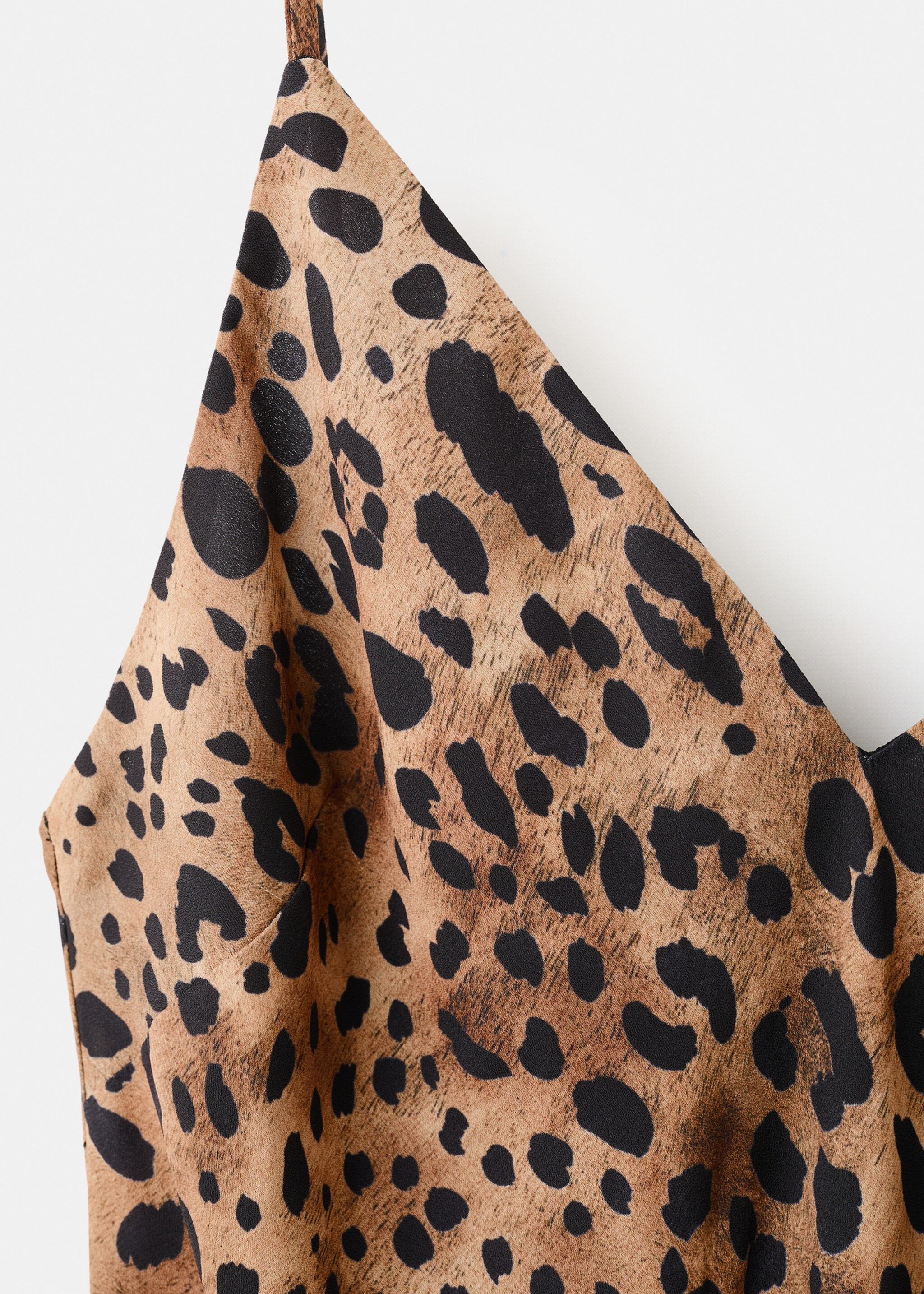 Leopard-print open-back dress - Details of the article 8, Brown. Ref: 17087816-00.