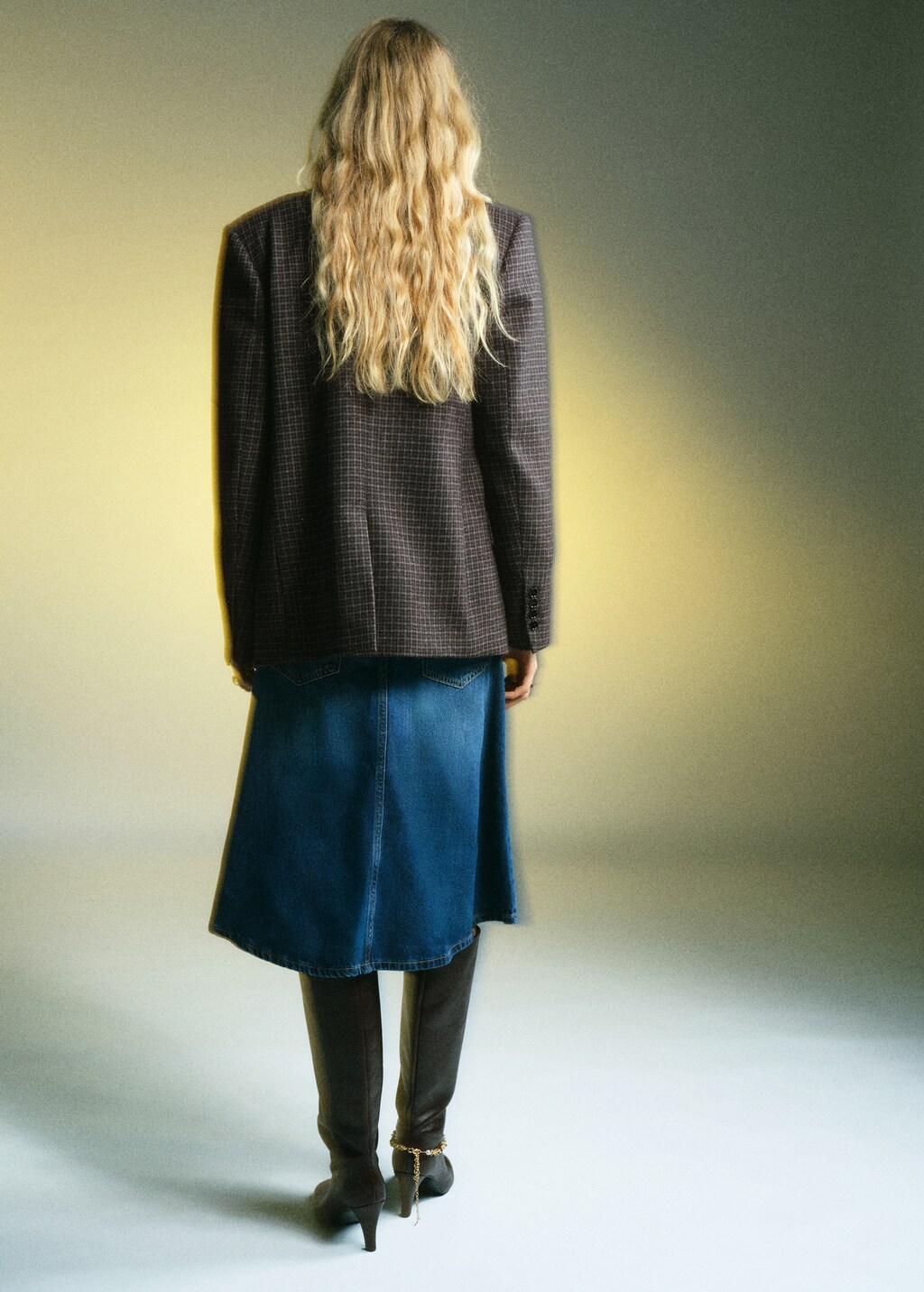 Mango Wool check blazer