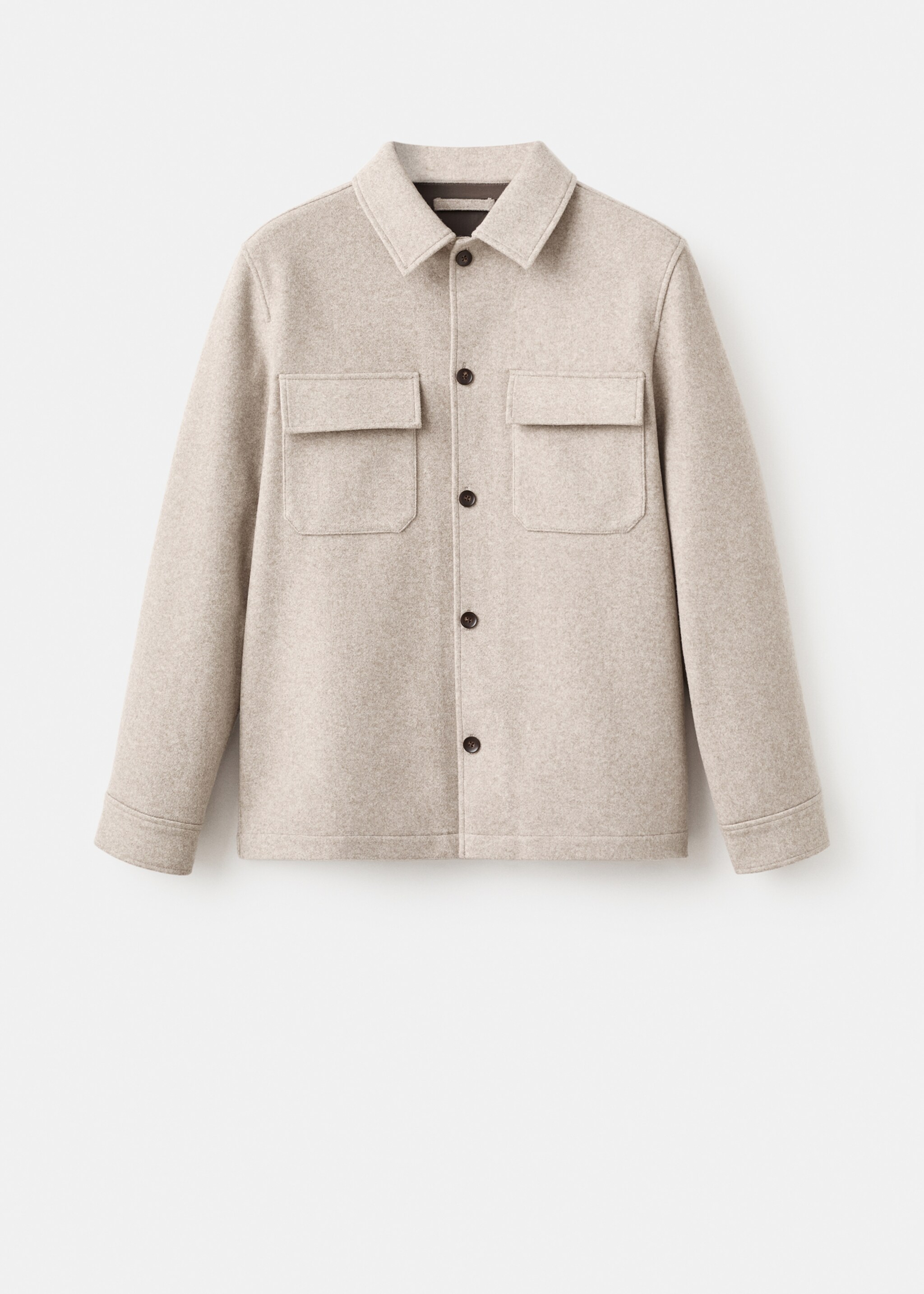 Wool jacket with lapel pockets - Article without model, Sand. Ref: 17087884-00.