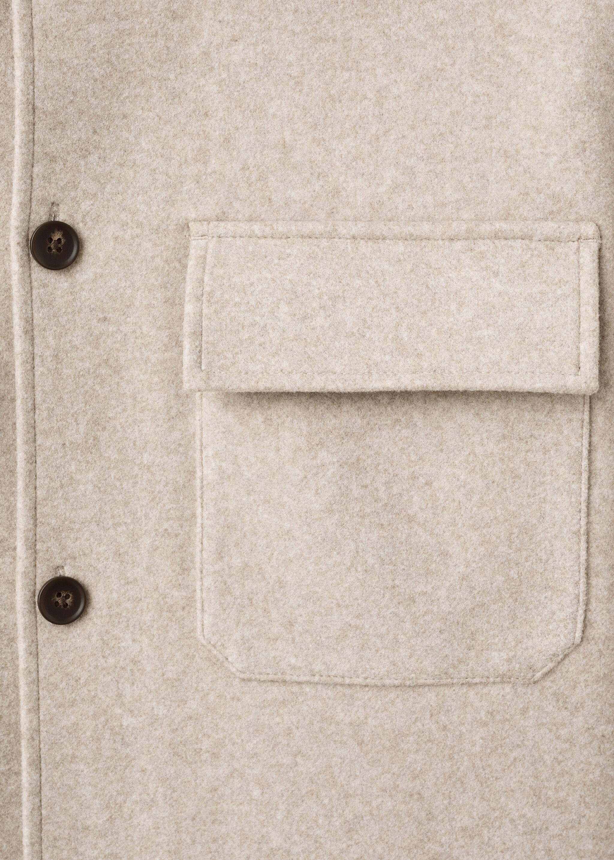 Wool jacket with lapel pockets - Details of the article 8, Sand. Ref: 17087884-00.