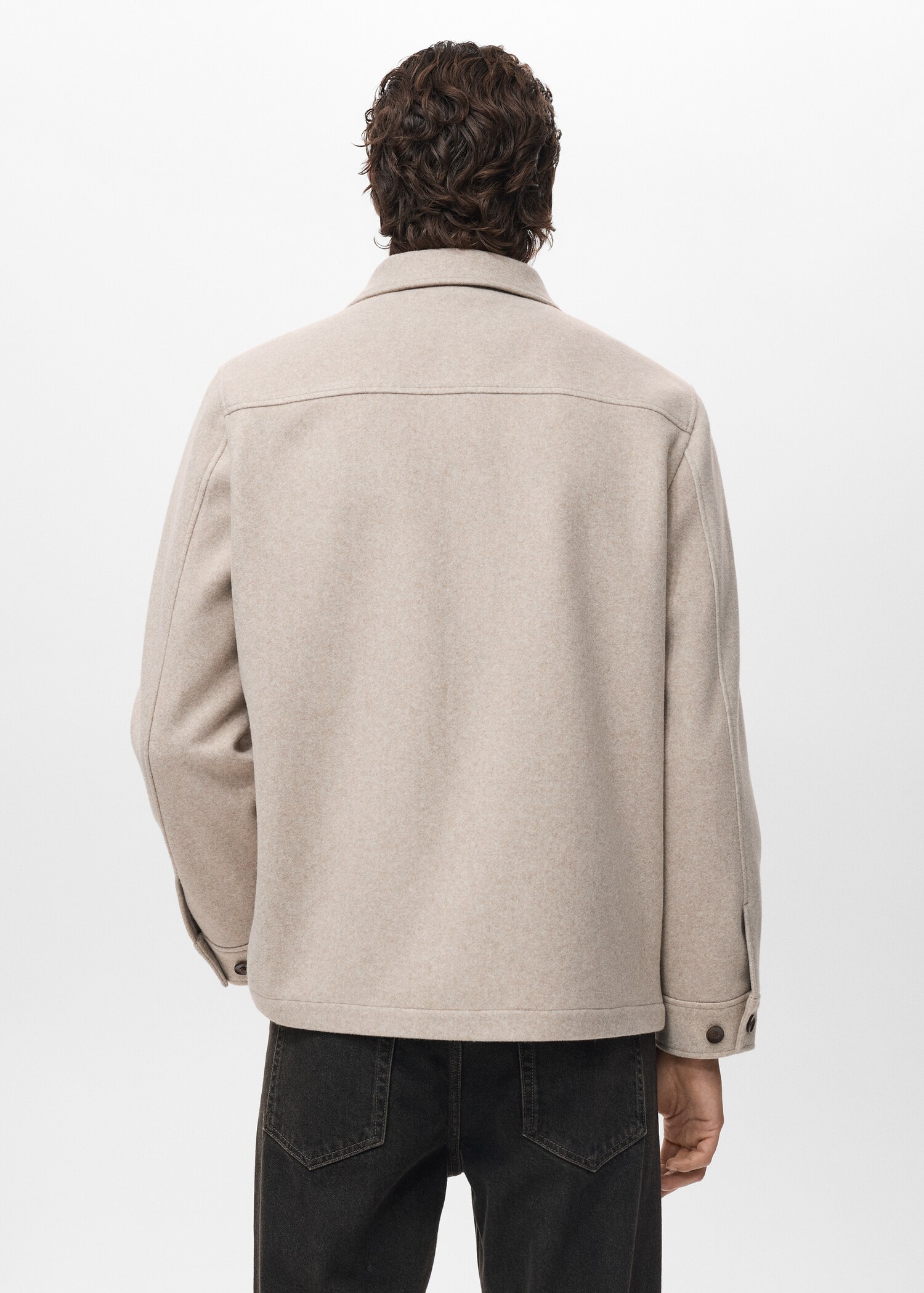 Wool jacket with lapel pockets - Reverse of the article