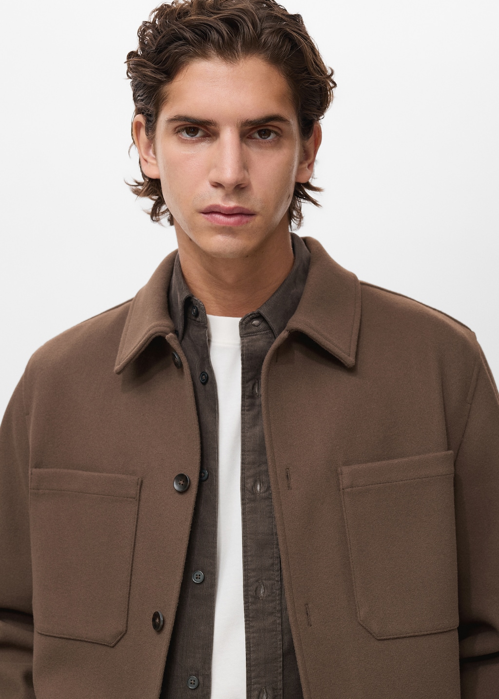 Wool overshirt with pockets