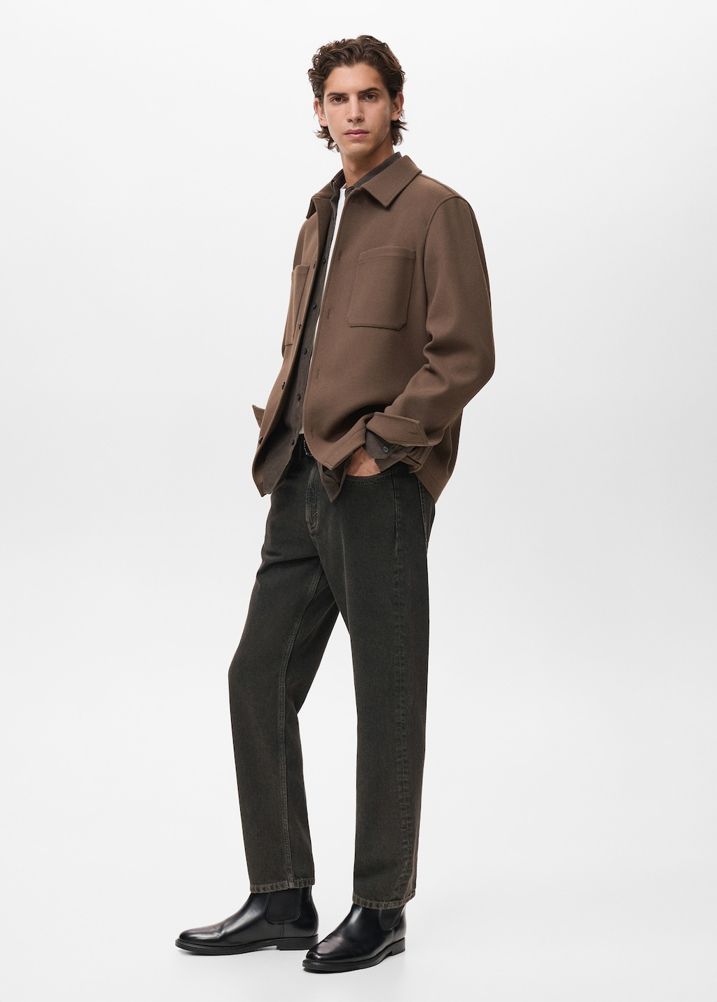 Wool overshirt with pockets