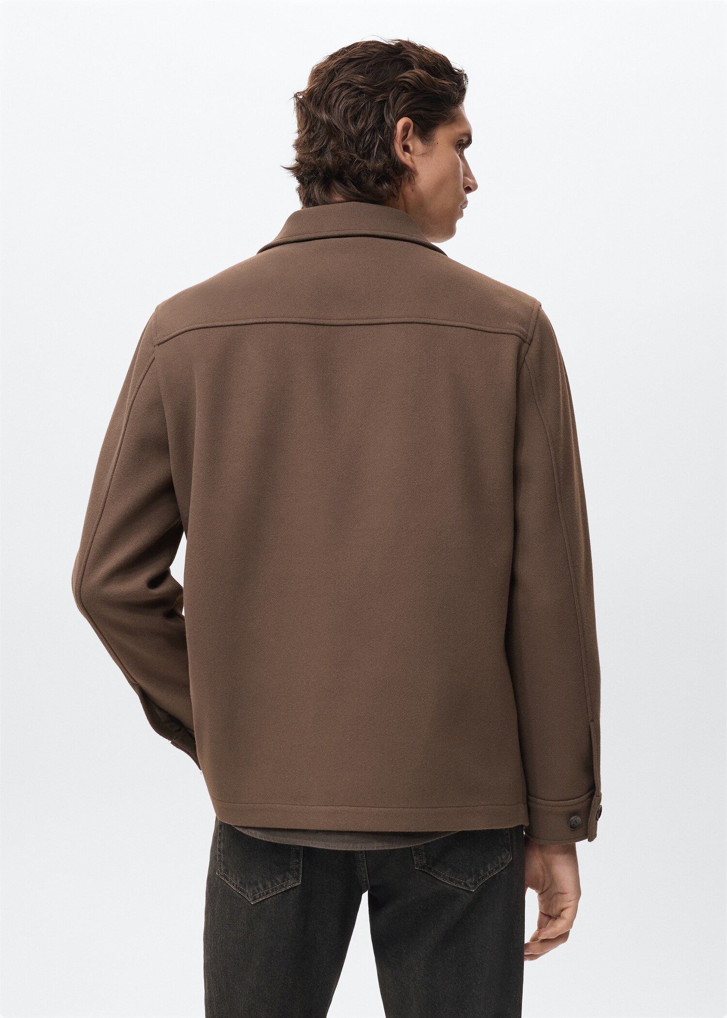 Wool coat with pockets - Reverse of the article