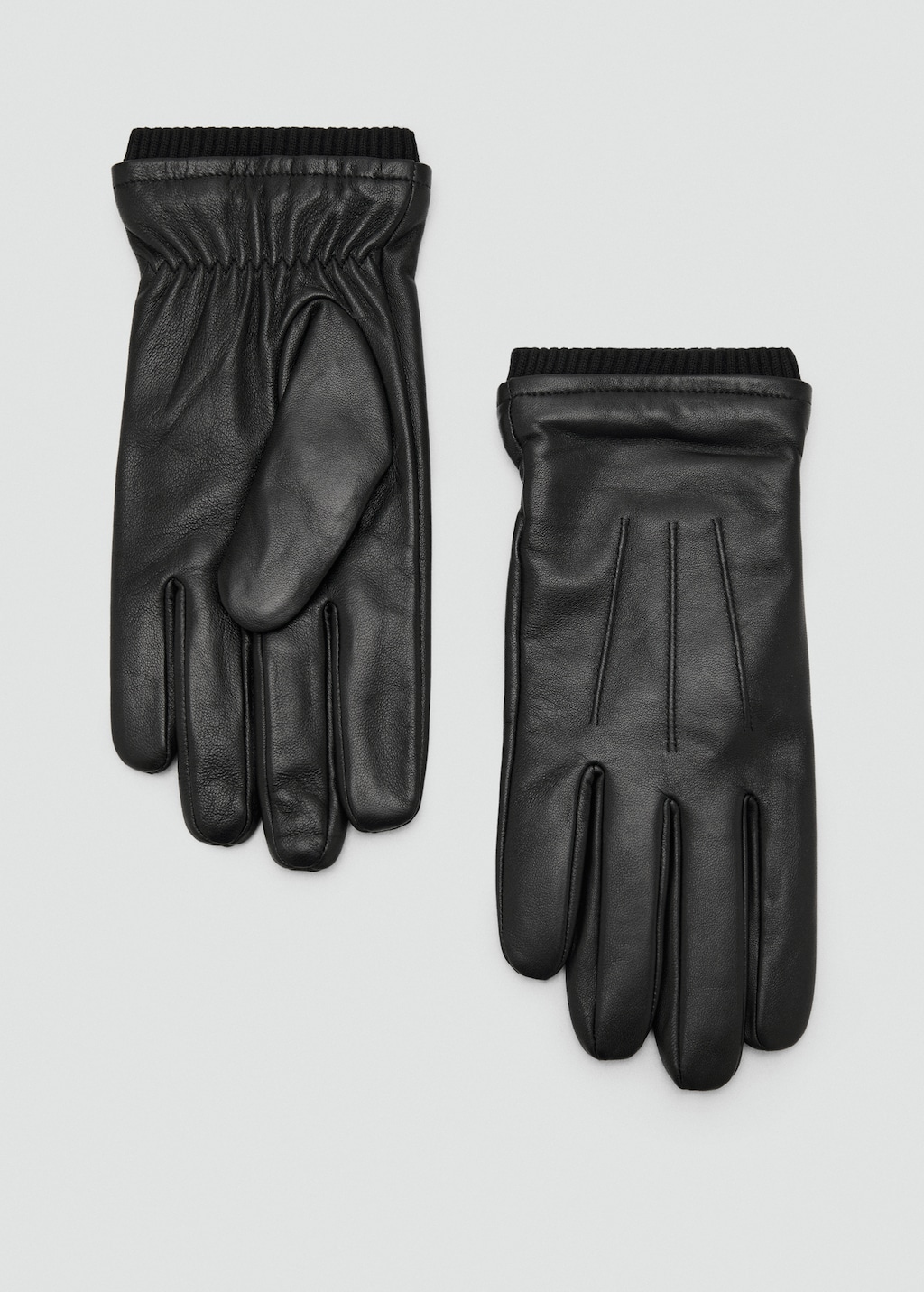 100% leather gloves with ruffled detail